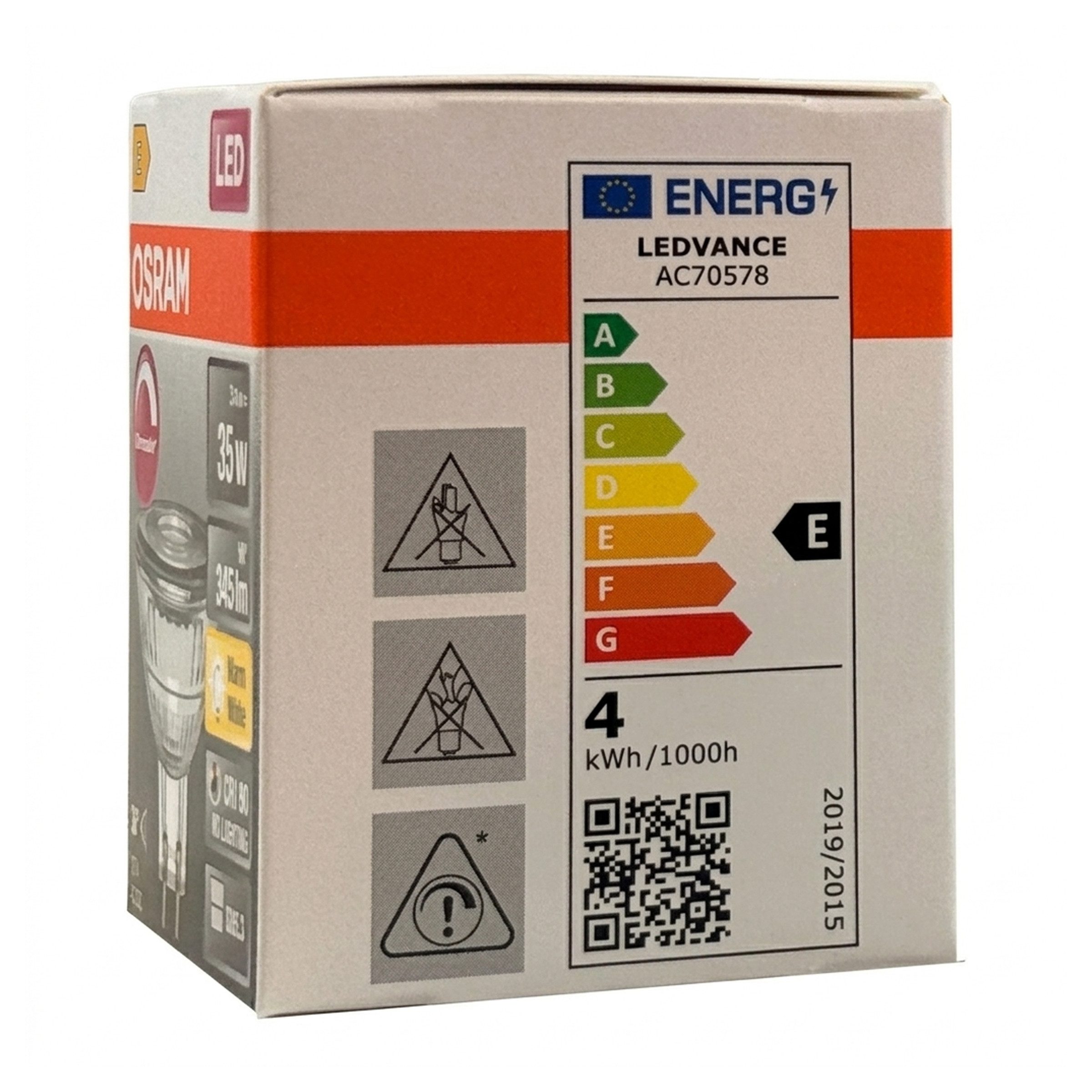 Osram LED-Leuchtmittel Osram LSMR16D3536 LED MR16 – Dimmbar, Warmweiß (6er-Pack), 6 St.