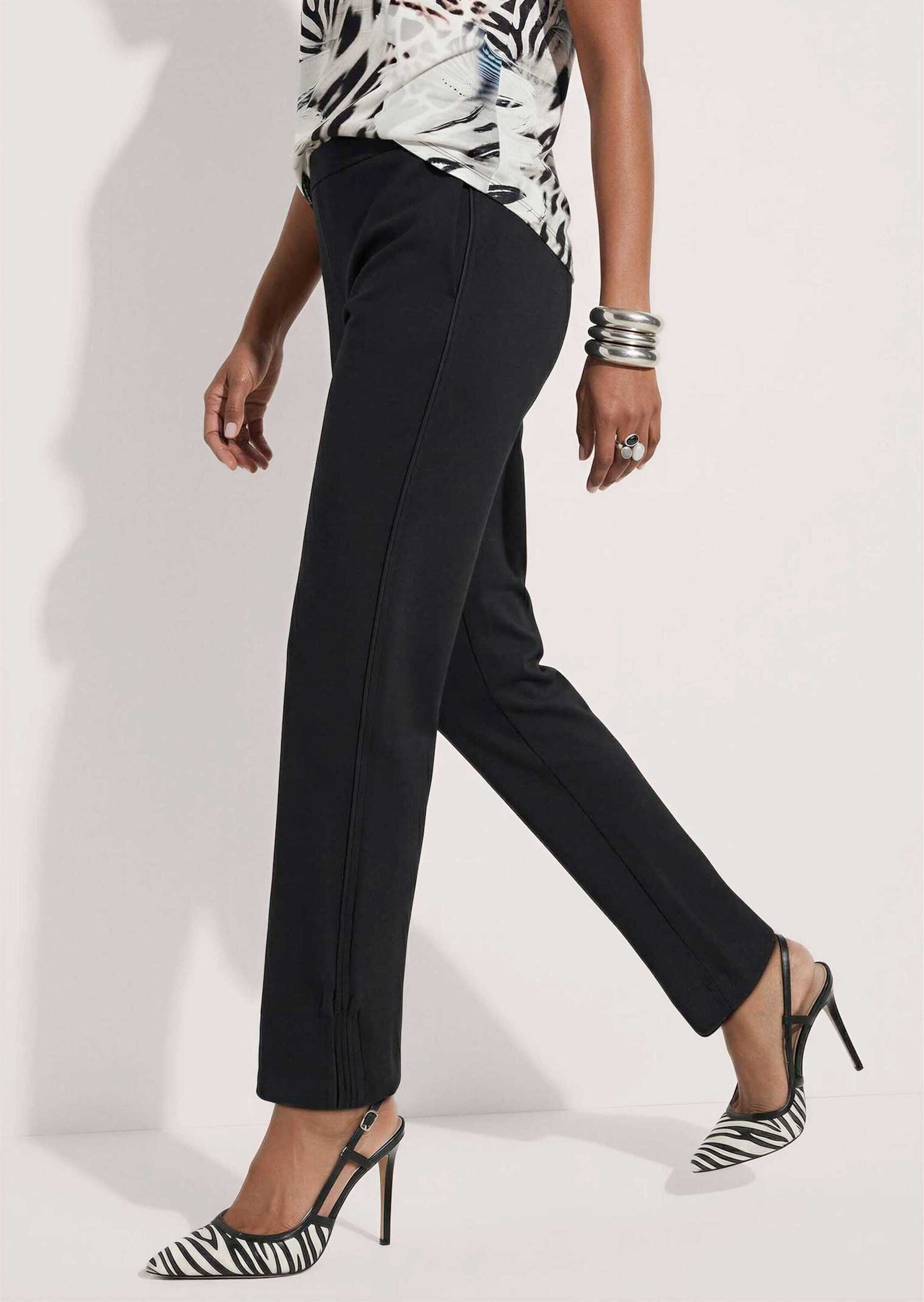 MADELEINE Jerseyhose Barrel-Leg-Hose aus Jersey O-Shape-Silhouette mit elastischem Bund & Eingrifftaschen