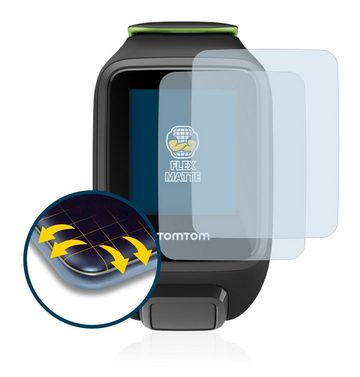 BROTECT Full-Screen Schutzfolie für TomTom Runner 3 Cardio, Displayschutzfolie, 2 Stück, 3D Curved matt entspiegelt Full-Screen Anti-Reflex