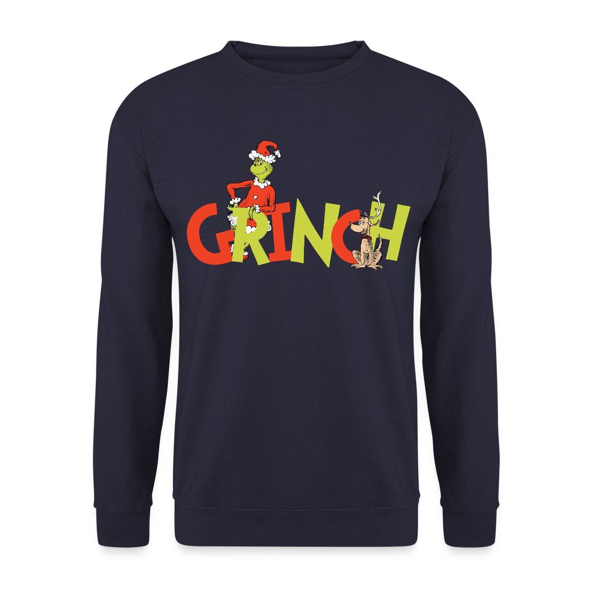 Sweatshirt Der Grinch Schriftzug Mit Grinch & Hund Max Unisex Pullover