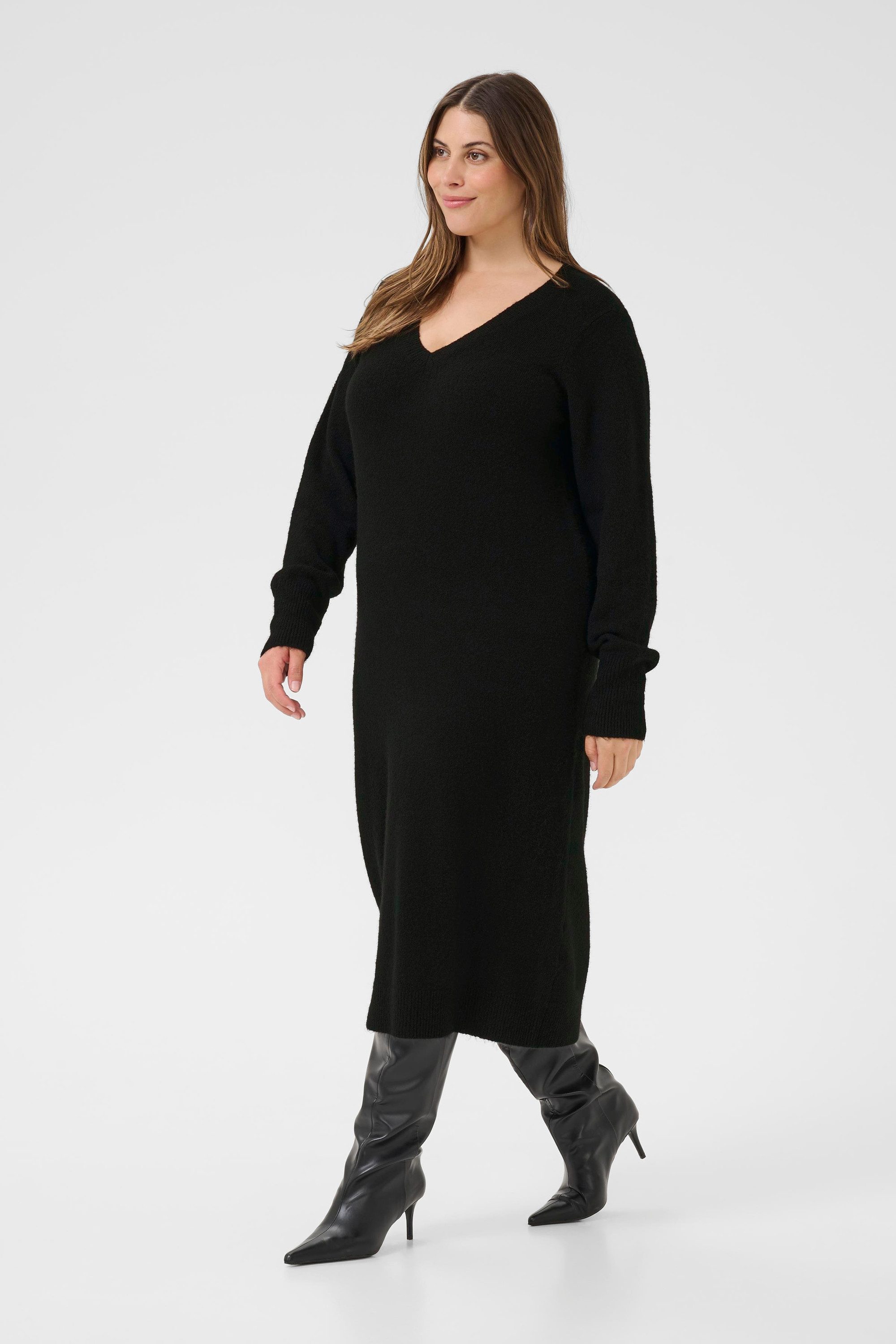 KAFFE Curve Strickkleid Kleid KCniela Große Größen