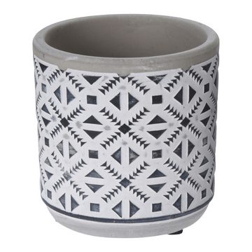 Progarden Blumentopf, Blumentopf / Übertopf Keramik 9cm Weiß Schwarz 1 Stück sortiert