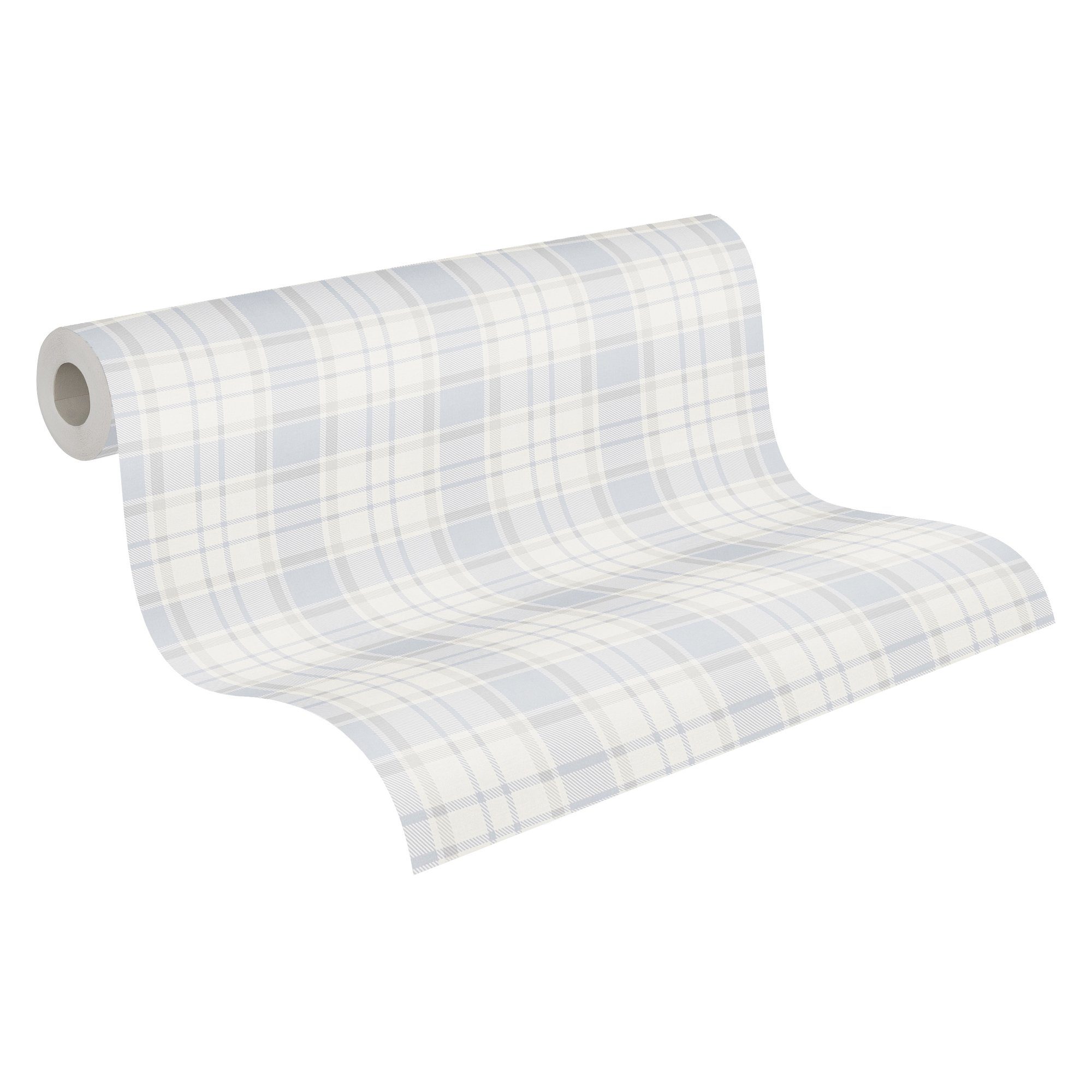 A.S. Création Vliestapete Landhaustapete Karriert, leicht strukturiert, gemustert, matt, neutral, (1 St), Tapete mit Karomuster Обои Wohnzimmer Schlafzimmer Küche Flur Optik