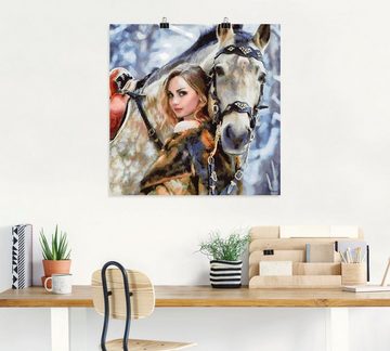 Artland Wandbild Mädchen mit weißem Pferd, Portrait (1 St), als Leinwandbild, Poster, Wandaufkleber in verschied. Größen