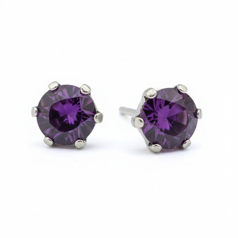 Sergio Engel Paar Ohrstecker Basics Ohrring 07 Altsilber 28 Purple Velvet Kristall-Ohrstecker (2-tlg., Set)