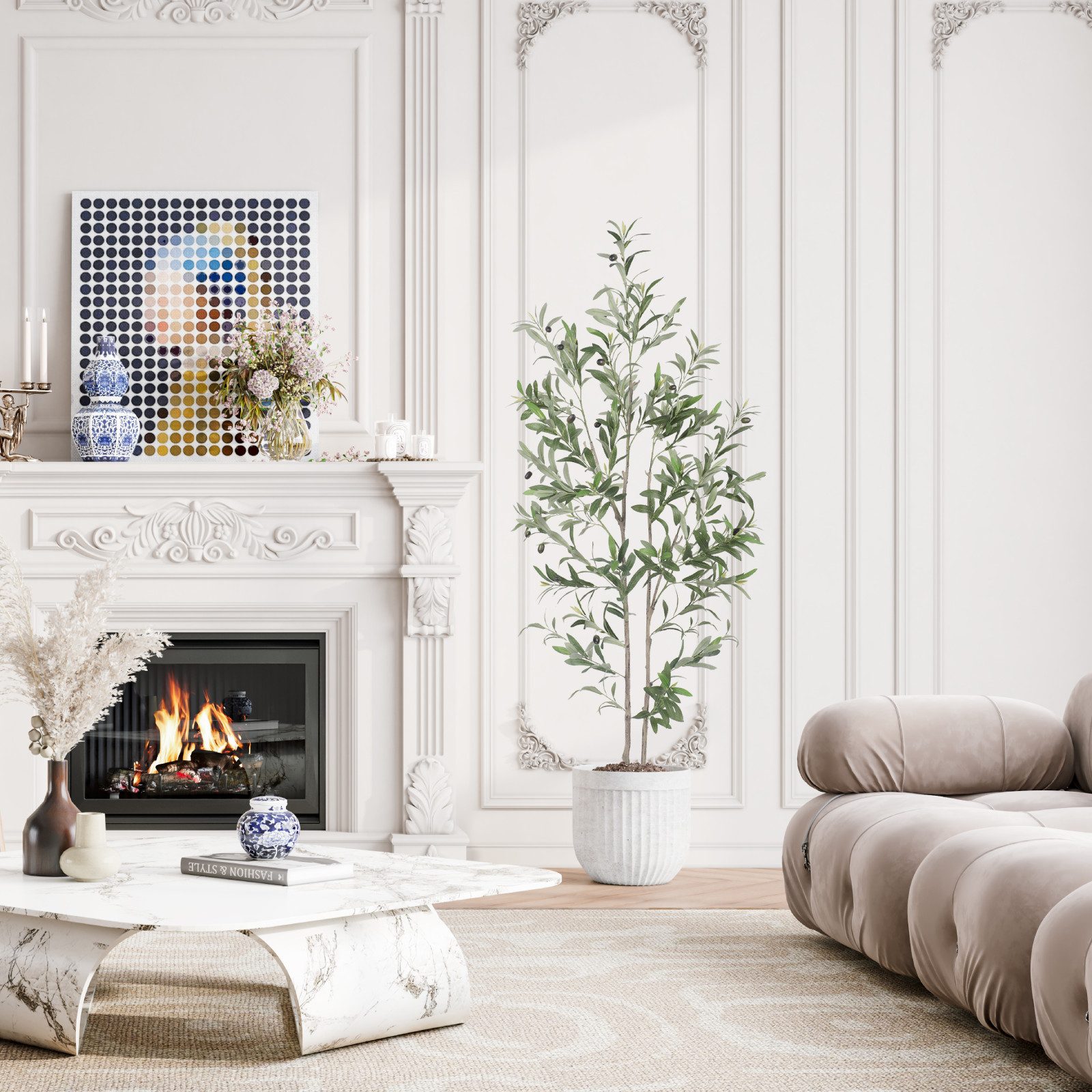 Kunstpflanze Künstliche Pflanzen Kunstbaum, YOLEO, Höhe 150 cm, Olivenbaum/ günstig online kaufen