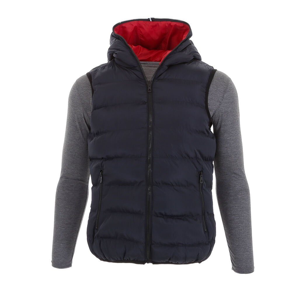 Ital-Design Wendejacke Herren Freizeit Weste Kapuze Beidseitig Tragbar Jacke in Dunkelblau