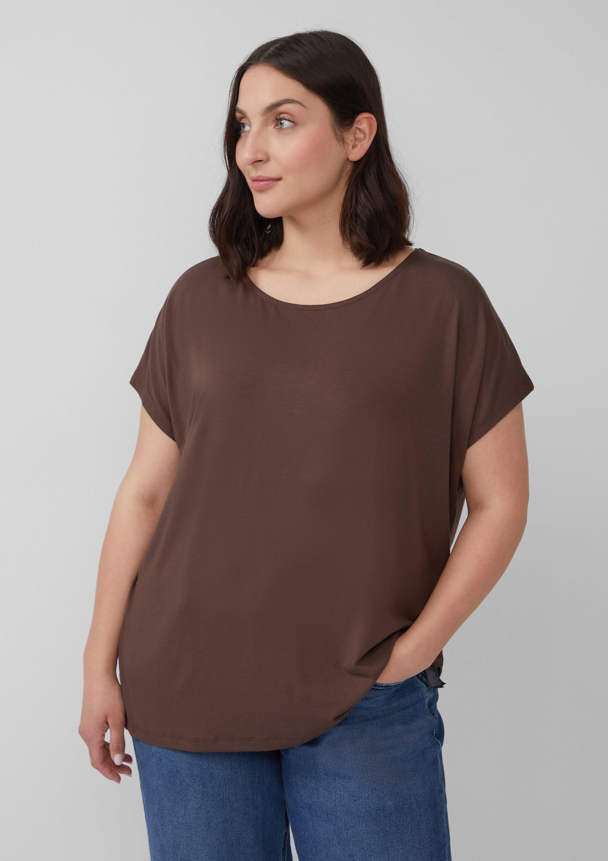 s.Oliver Kurzarmshirt T-Shirt Fließendes Jersey-Shirt mit überschnittenen S günstig online kaufen