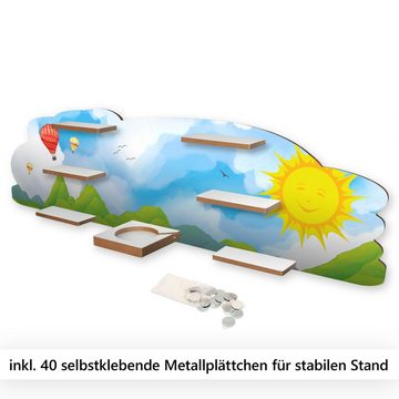Kreative Feder Wandregal MUSIKBOX-REGAL Sonne, für TONIE-BOX und TONIES inkl. 40 Metallplättchen
