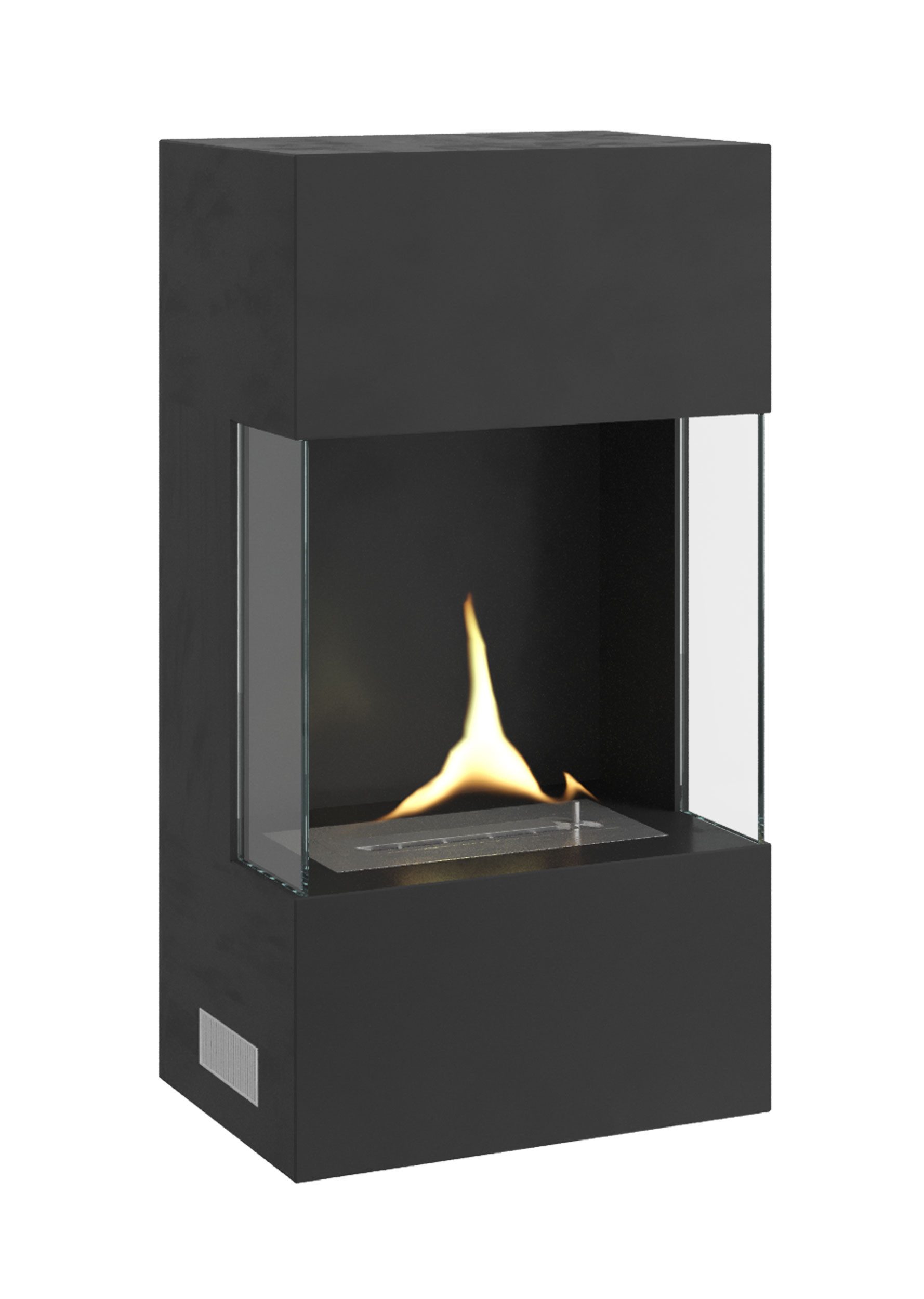 TENDERFLAME Echtfeuer-Dekokamin indie wall black schwarz sicherer wandkamin tenderflame 48 x 34 x 90cm