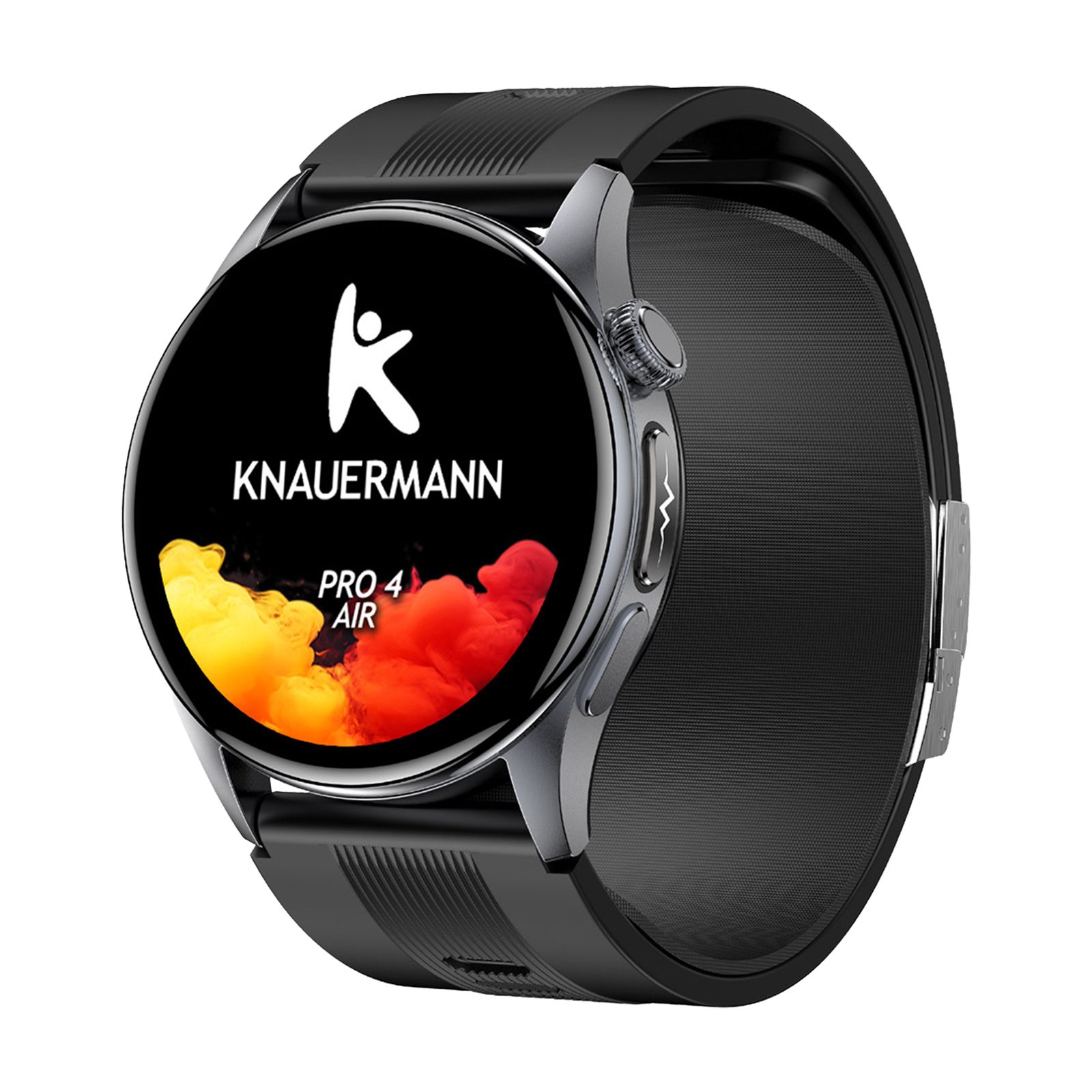 Knauermann PRO 4 Air Senioren-Smartwatch mit Sturzerkennung & SOS Smartwatch, Sport- und Gesundheitsfunktionen, Pflegefunktion, SOS-Taste