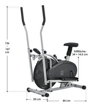 ArtSport Crosstrainer 2 in 1, leiser Riemenantrieb, 2 kg Schwungrad, stufenloser Widerstand