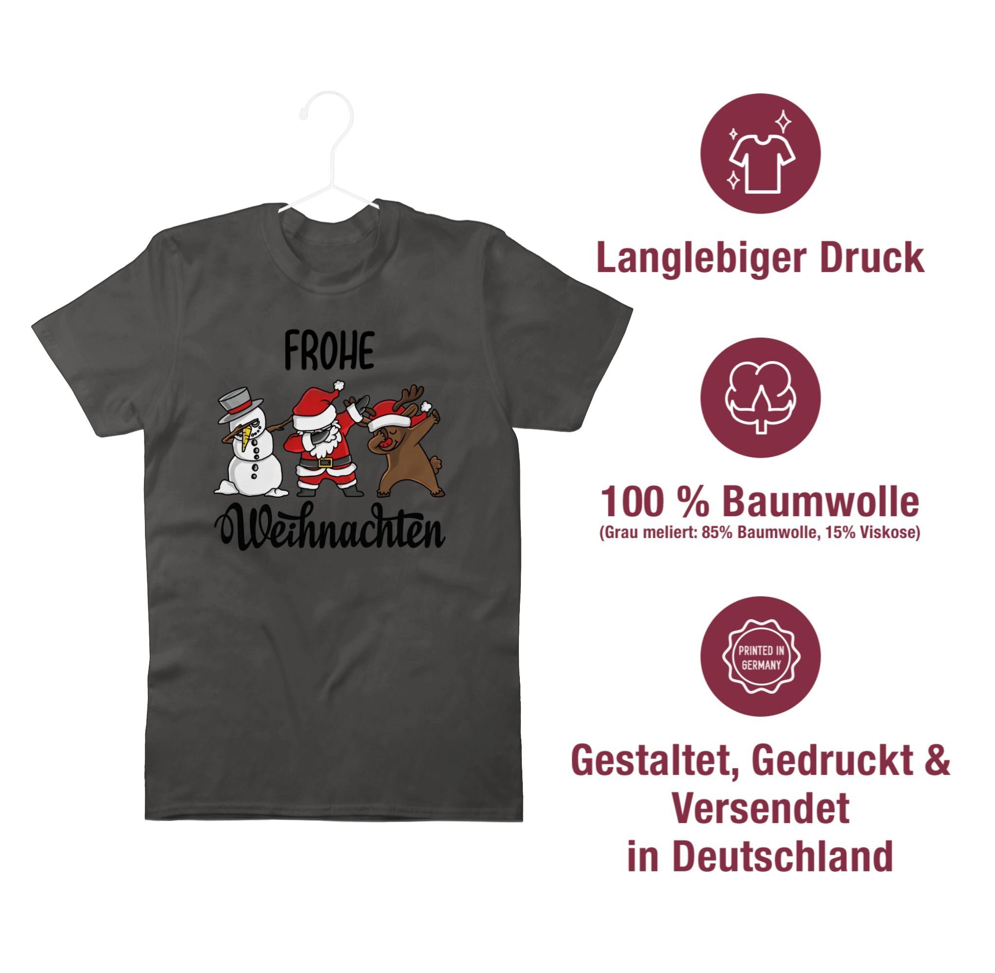 Shirtracer Weihnachten Frohe Dabbing Dunkelgrau Weihachten Kleidung T-Shirt 1