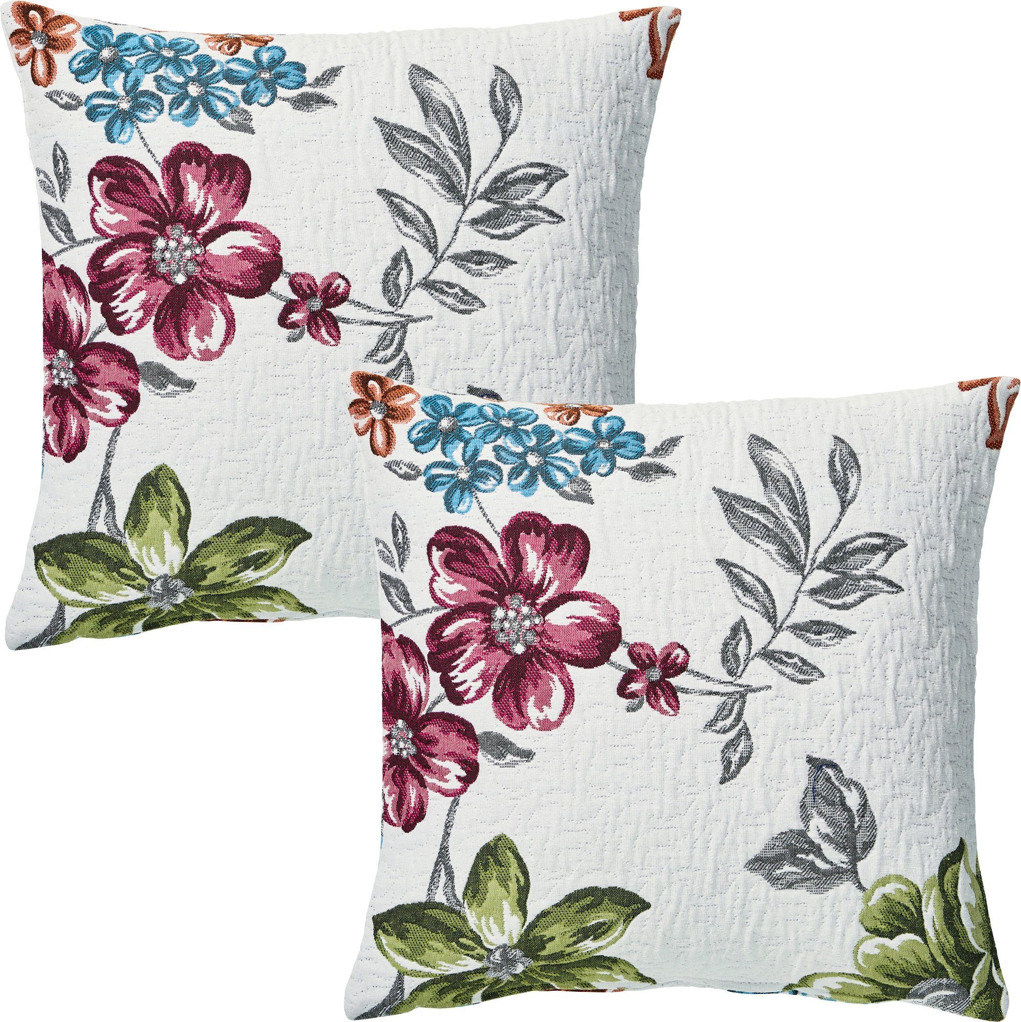 Erwin Müller Kissenbezug Kissenhülle 2er-Pack, Blumen