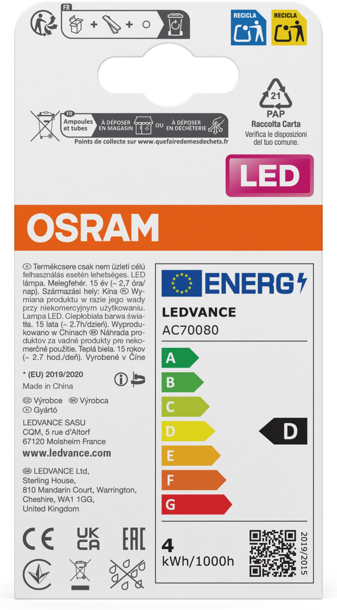 Osram LED-Leuchtmittel LED-Lampe Star Kerzenform B40, E14, 2 St., Warmweiß – Bild 4 von 4