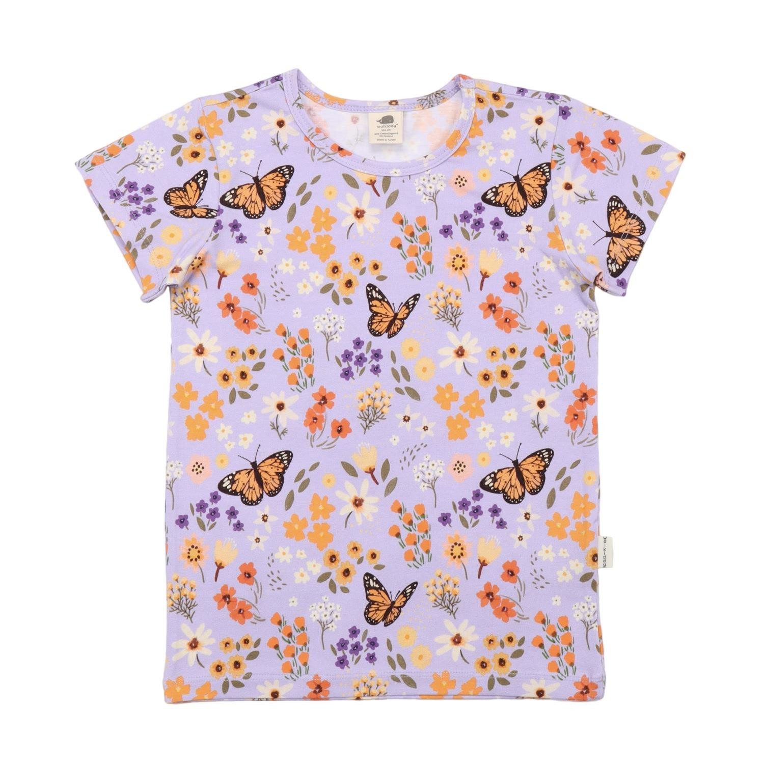 T-Shirt Bio-Baumwoll T-Shirt mit farbigen Schmetterlingen