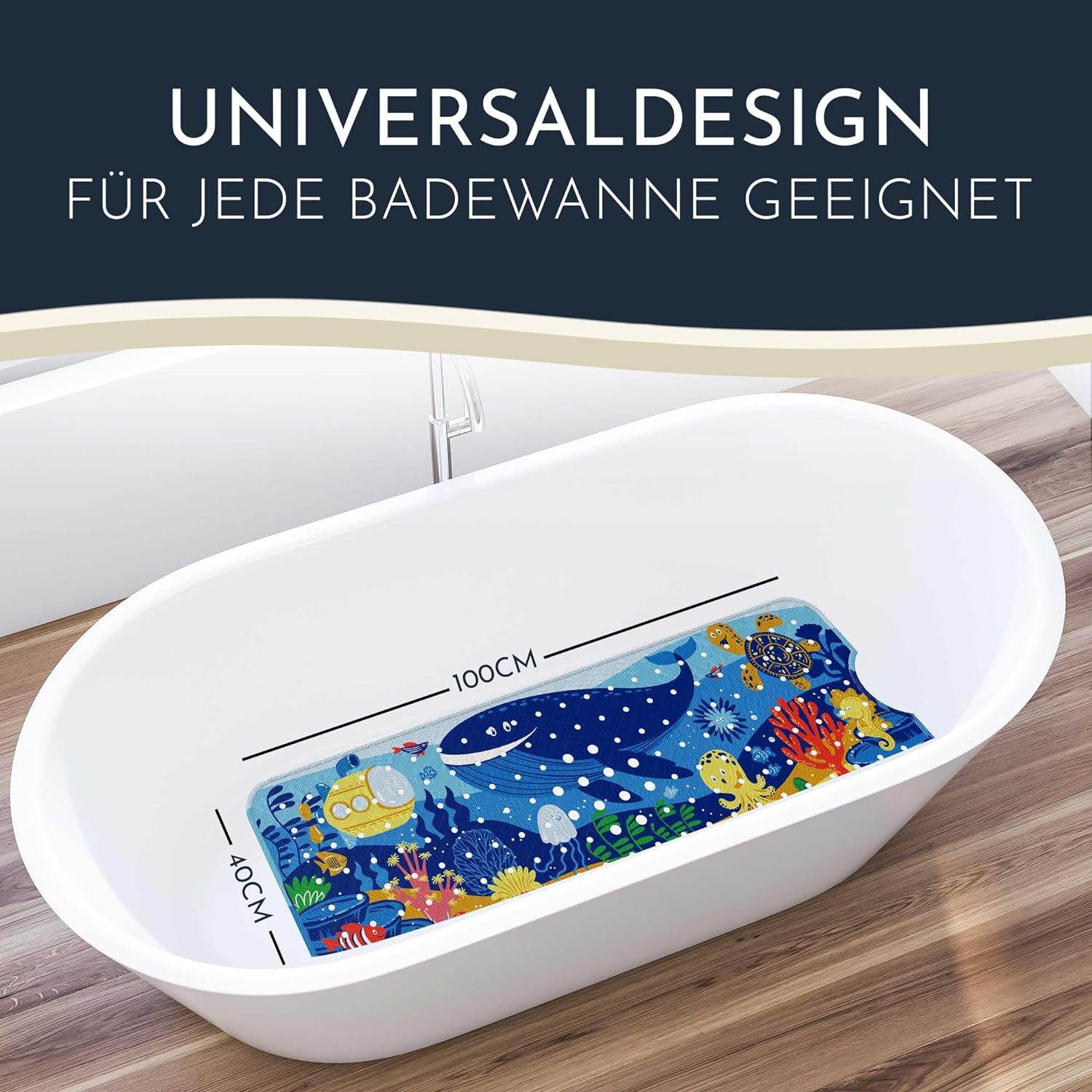 Homerella Badematte rutschfest Kinder - 100% BPA frei Inkl. 2 Haken zum Auf günstig online kaufen
