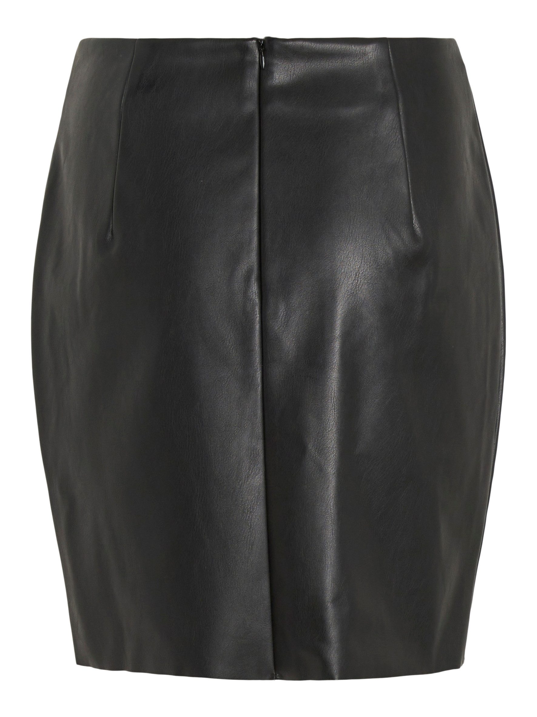 Vila Lederimitatrock VIDAGMAR HW COATED SKIRT - NOOS