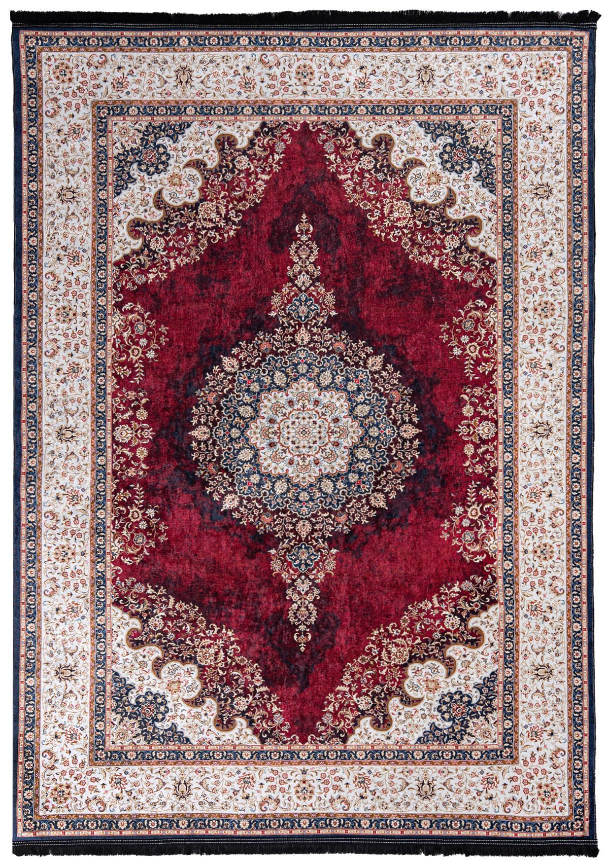 Mazovia Orientteppich Klassisch Bordüre Rot Wohnzimmer, Schlafzimmer, Büro, Esszimmer, Flur, Fußbodenheizung