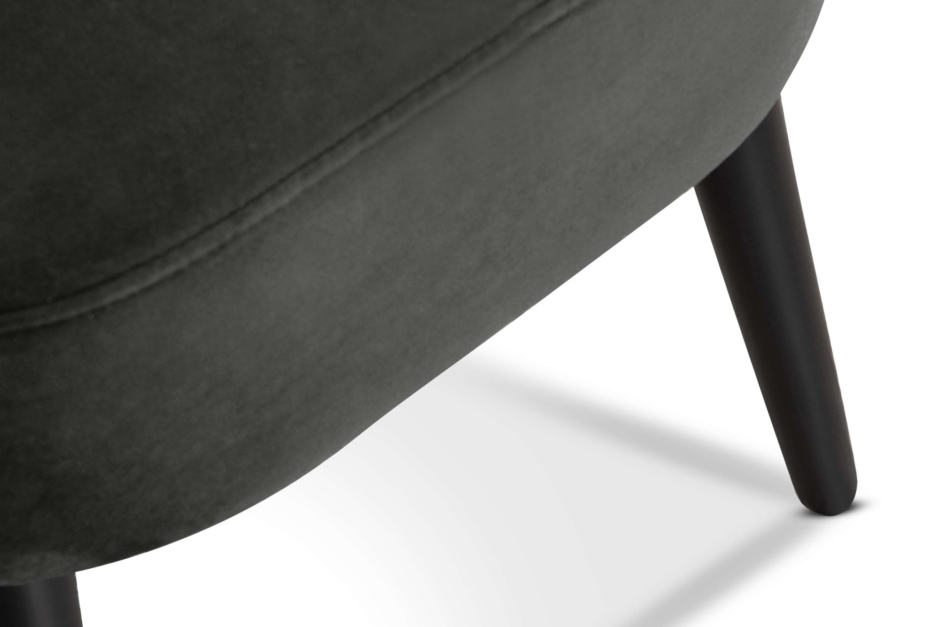 schwarz graphit/schwarz lackierten DUCO der | Konsimo Beinen Rückenlehne, Sessel, an aus Cocktailsessel Buchenholz graphit Ziernaht
