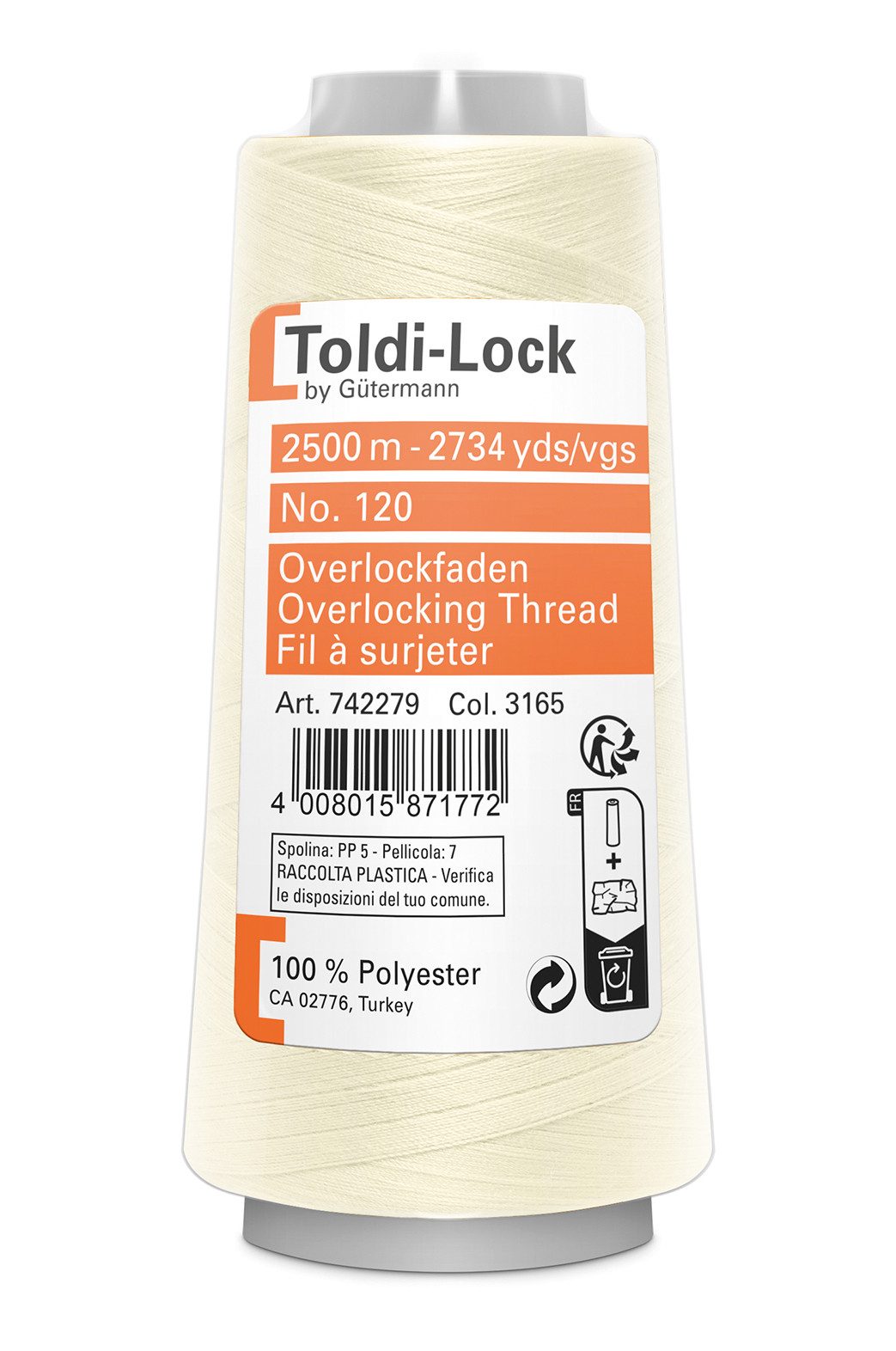 Gütermann - Toldi-Lock No.120 Kone Overlockgarn, 2500 m (1-St)