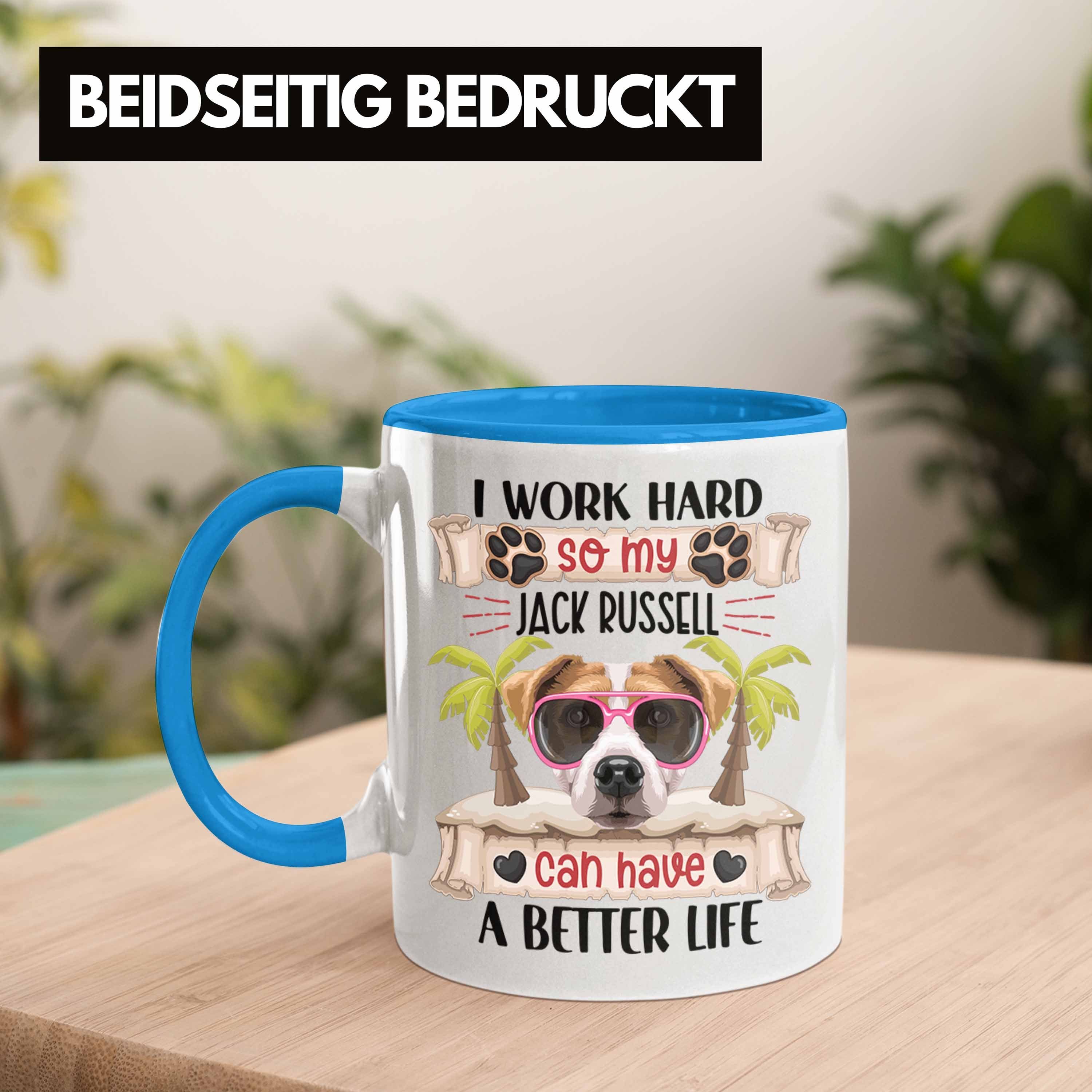 Trendation Tasse Jack Russel Besitzer Geschenk Lustiger Blau Spruch I Wor Tasse Geschenkidee