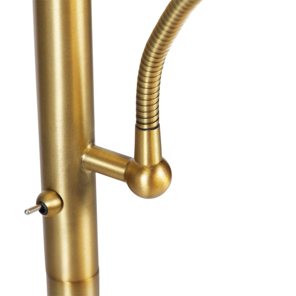 Qazqa LED Leselampe Retro, ohne Leuchtmittel, Warmweiß, QAZQA Lese­leuchte, e27, Bronze, Stahl, Modern