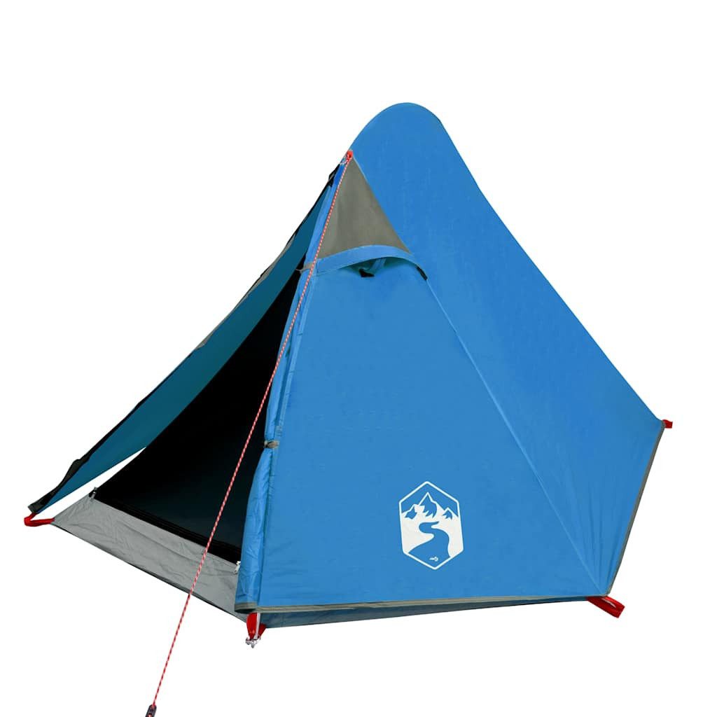 furnicato Faltzelt Campingzelt Kuppel 257x147x112 cm Blau, (1 tlg), Wetterfestes Trekkingzelt mit E-Anschluss und integrierten Netzwänden
