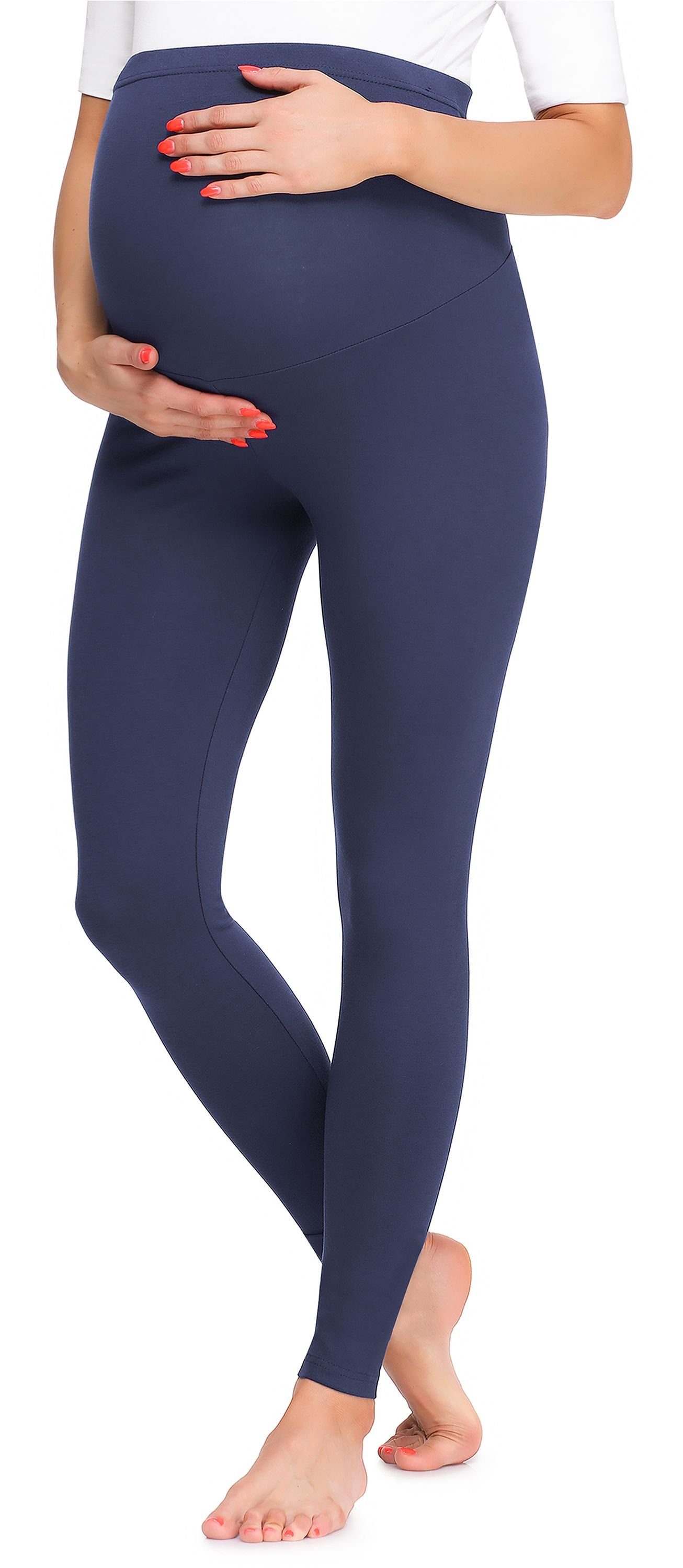 Be Mammy Umstandsleggings Damen Lange Umstandsleggings BE20-257 (1-tlg) elastischer Bund