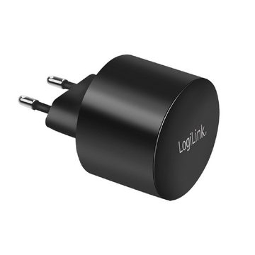 LogiLink PA0274 USB-Adapter, Steckdosenadapter, 1x USB-C PD und 1x USB-A QC 3.0, 20 Watt, Schwarz