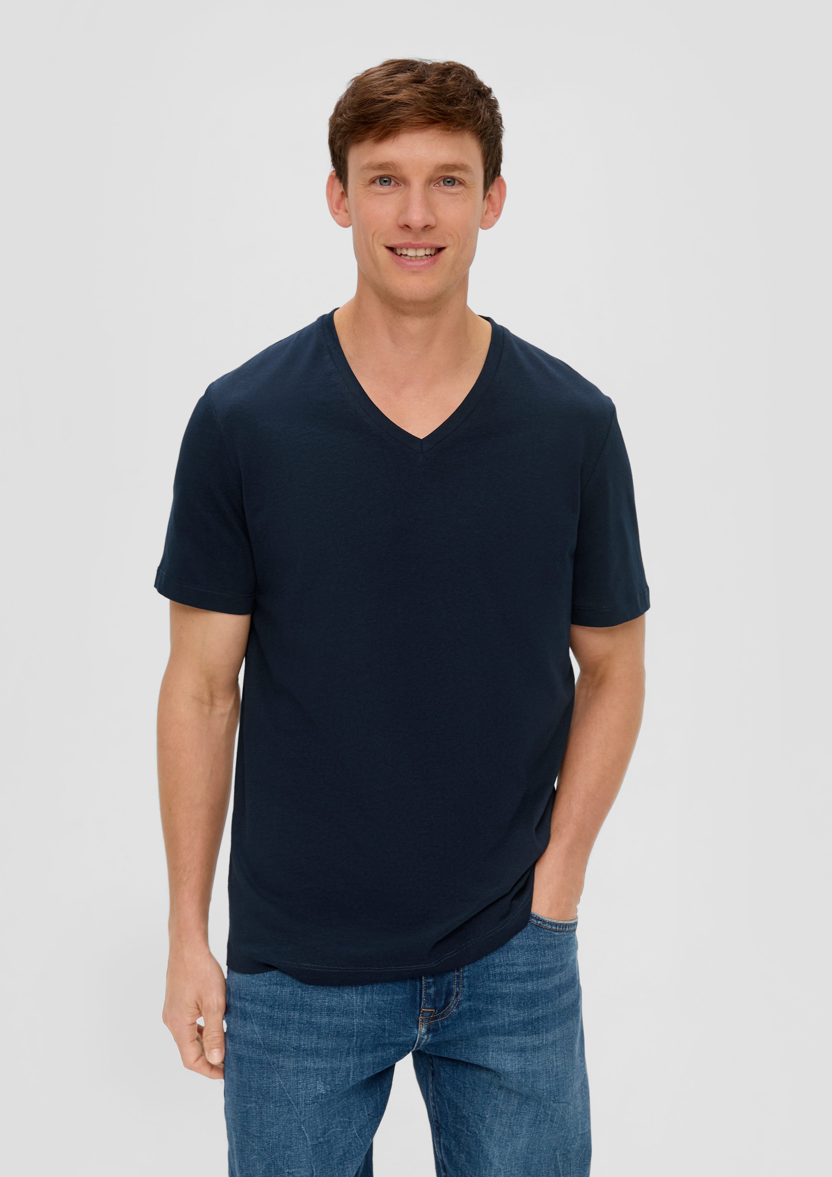 s.Oliver T-Shirt Regular fit (3-tlg) V-Ausschnitt, günstig online kaufen