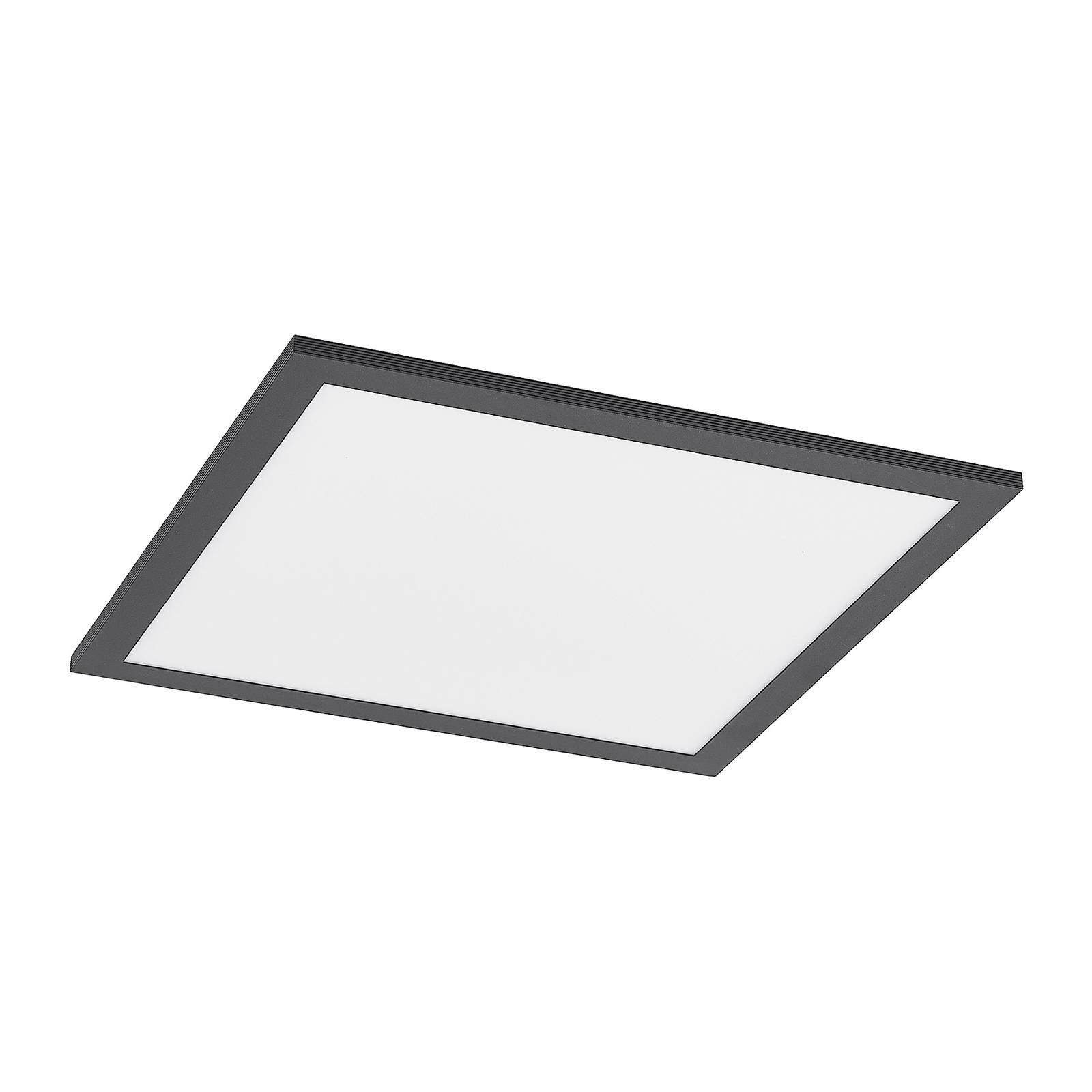 Lindby LED Panel Nelios, LED-Leuchtmittel fest verbaut, universalweiß, Modern, Aluminium, Kunststoff, Schwarz, weiß, 1 flammig, inkl.
