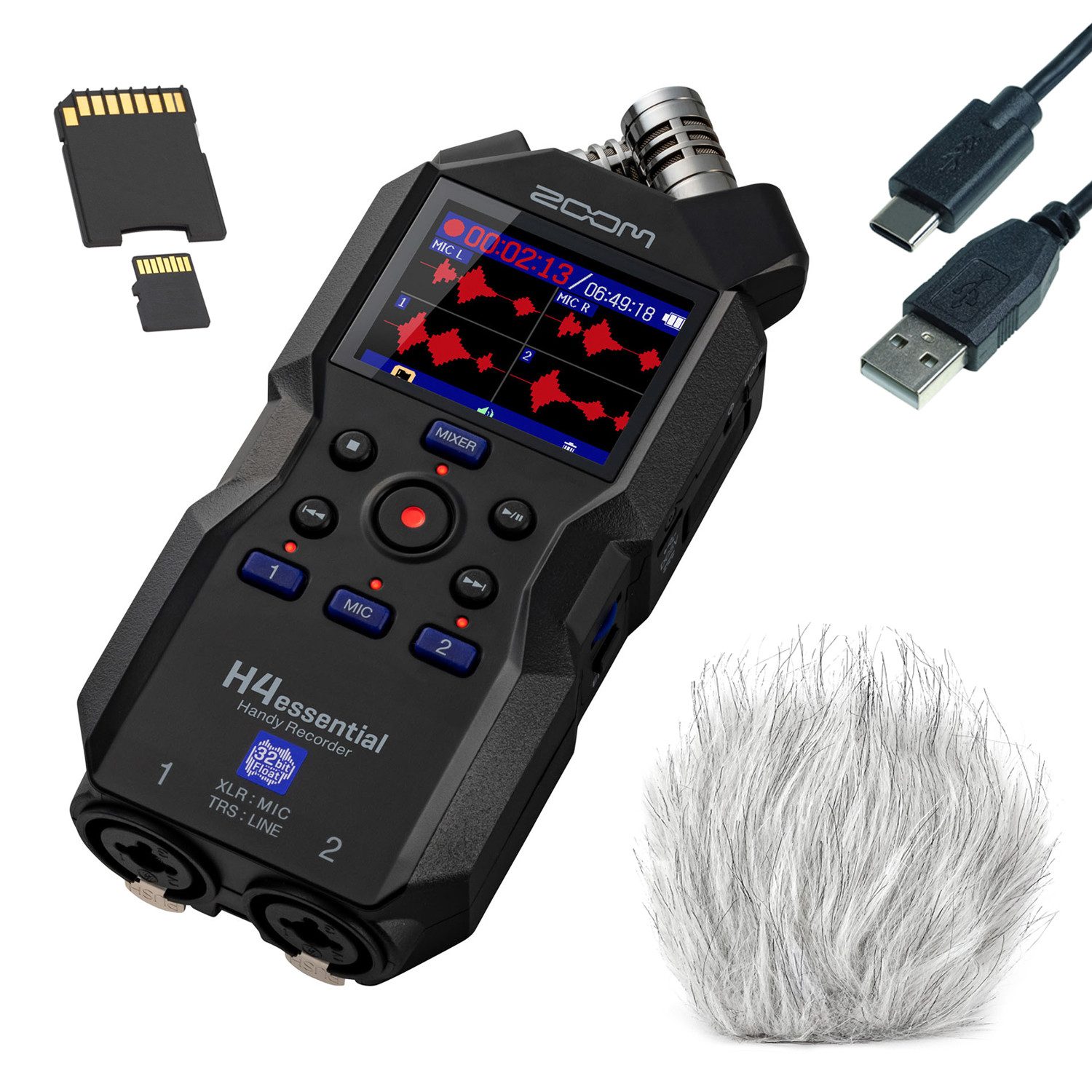 Zoom Audio Zoom Audio-Recorder H4essential mit Zubehör-Set Digitales Aufnahmegerät (Vorteils-Set mit keepdrum Zubehör-Set)