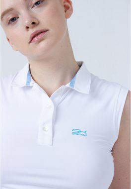 SPORTKIND Funktionsshirt Golf Polo Shirt ärmellos Mädchen & Damen weiß