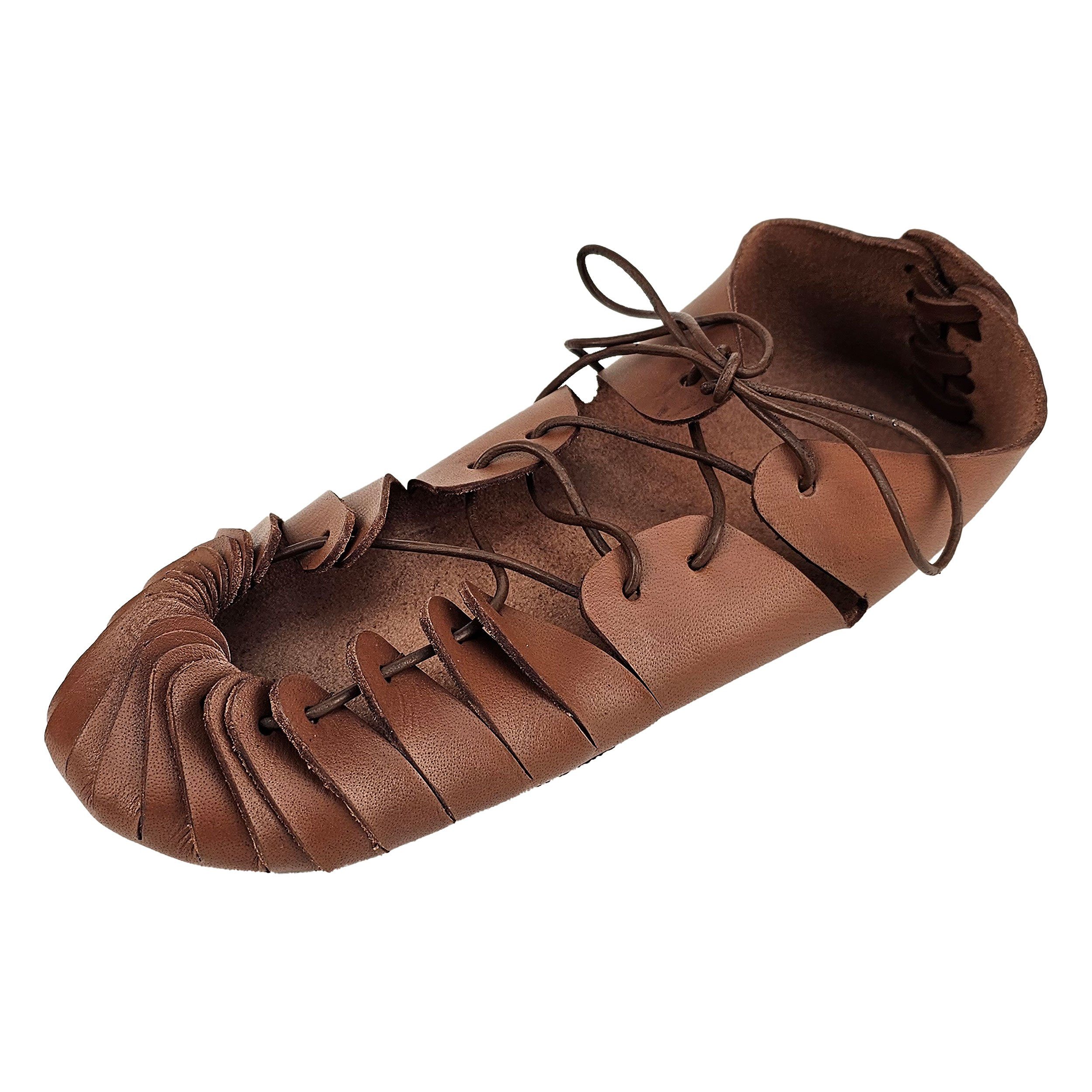 Ritter-Kostüm Mittelalter Bundschuhe Braun mit Gummisohle 30/31