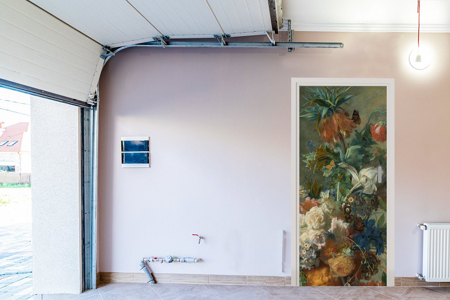 Jan Stilleben Türaufkleber, mit MuchoWow - 75x205 Huysum, Matt, von Gemälde für bedruckt, cm Fototapete (1 van Tür, Blumen Türtapete St),