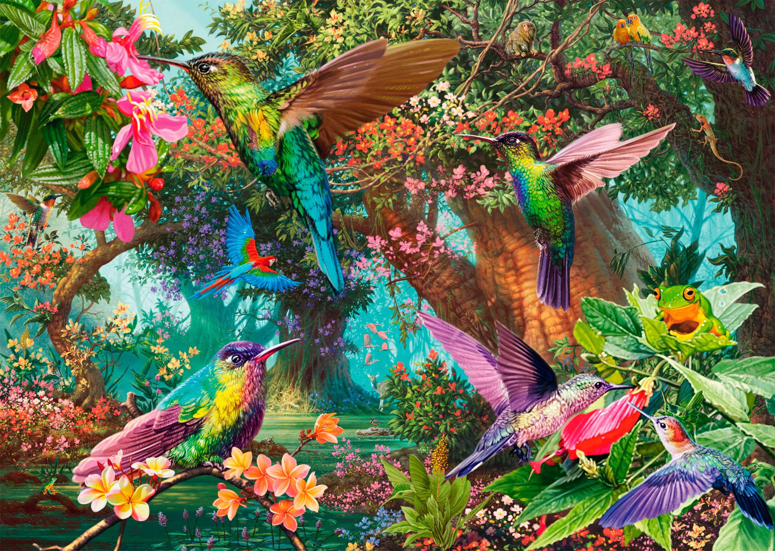 Schmidt Spiele Puzzle Farbenspiel der Kolibris, 1000 Puzzleteile, Made in G günstig online kaufen