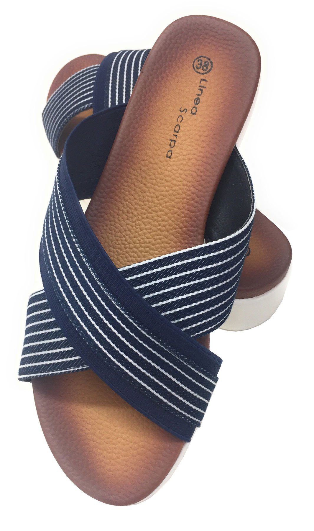 Badepantolette Limone blau Badepantolette