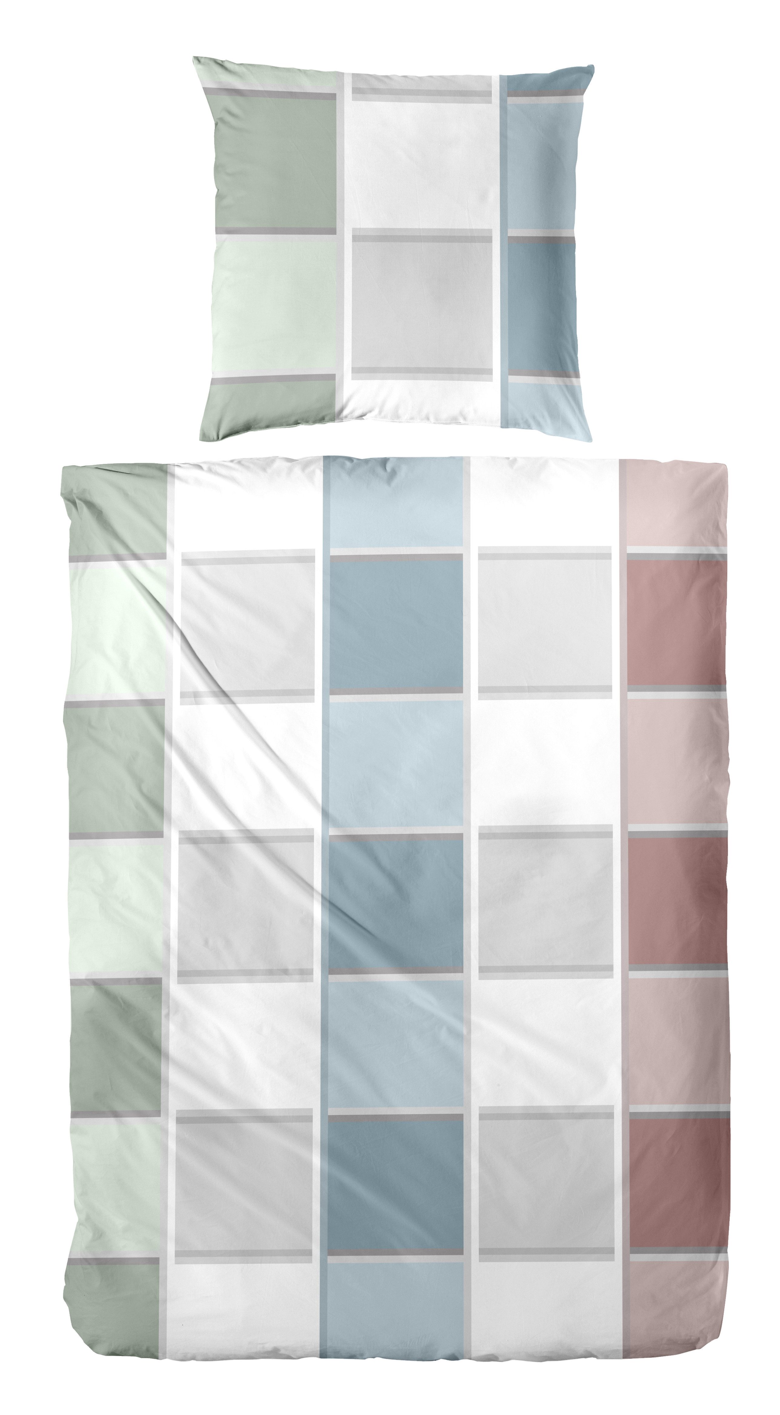 Primera Bettwäsche Mako-Satin-Bettwäsche Havana, Mako-Satin, 2 teilig, mit Karo Muster