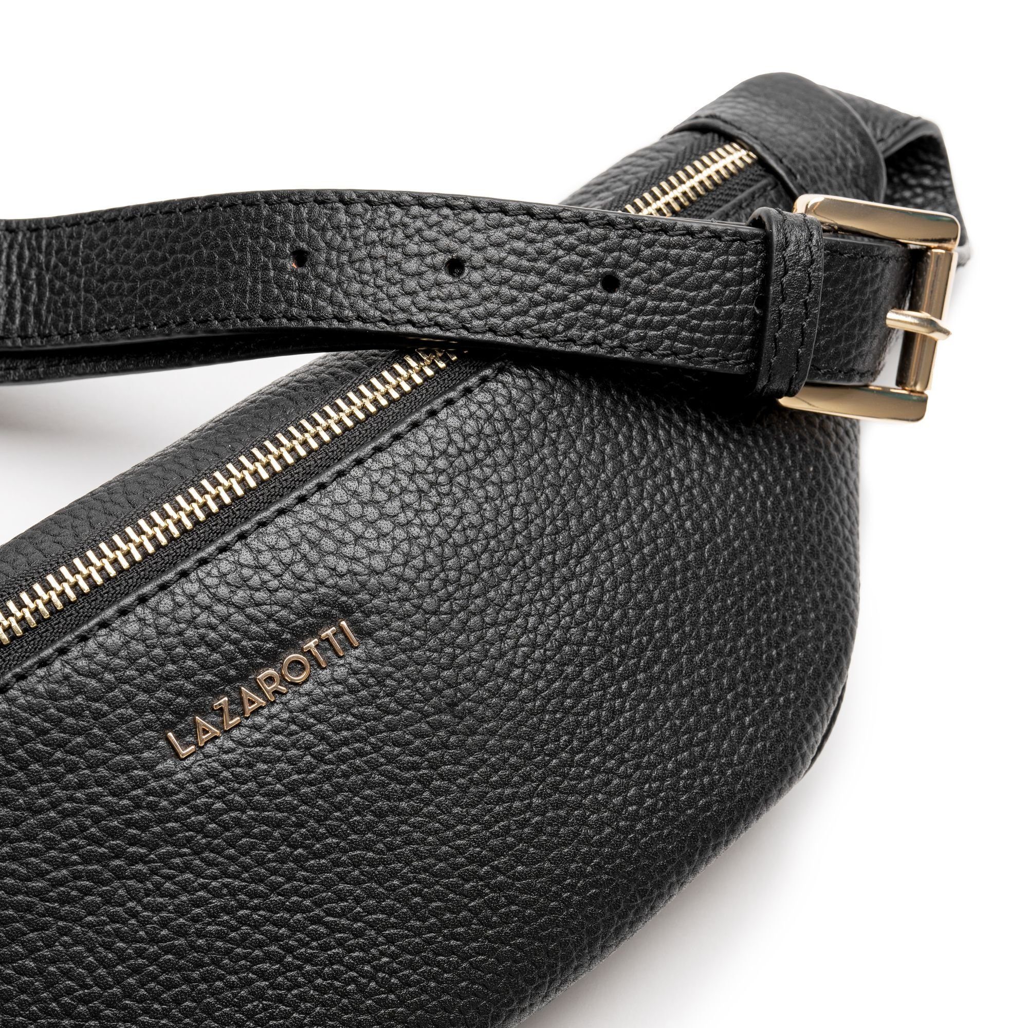 Leder black Bologna Leather, Gürteltasche Lazarotti