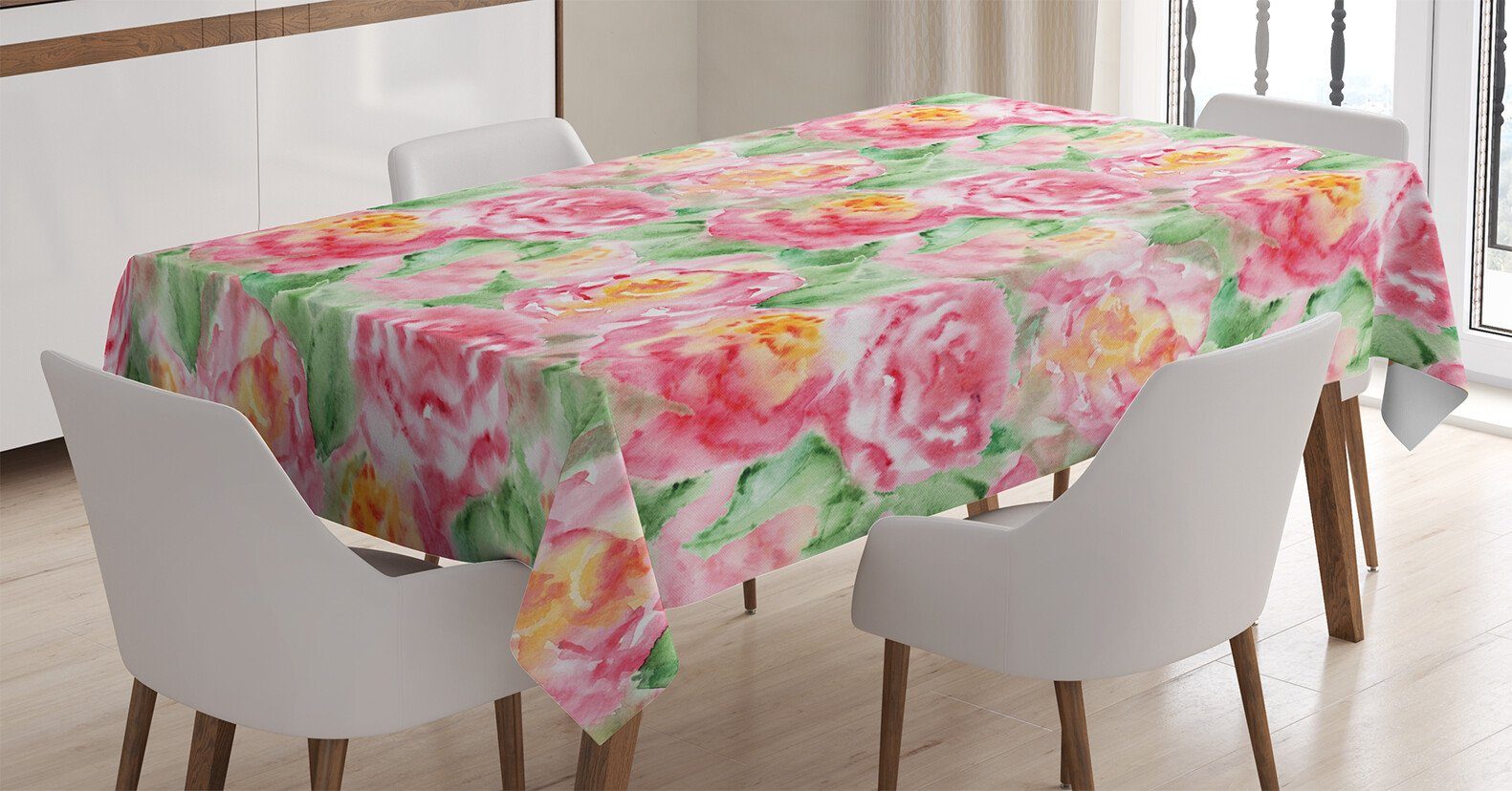 Rose Farbfest Abakuhaus den weiche Tischdecke Blühenden Klare Außen geeignet Für Bereich Farben, Waschbar