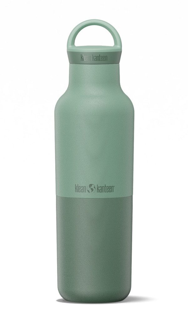 Klean Kanteen Trinkflasche Klean Isolierflasche Rise Classic 592ml Arch Loop Cap Ice Berg Grün