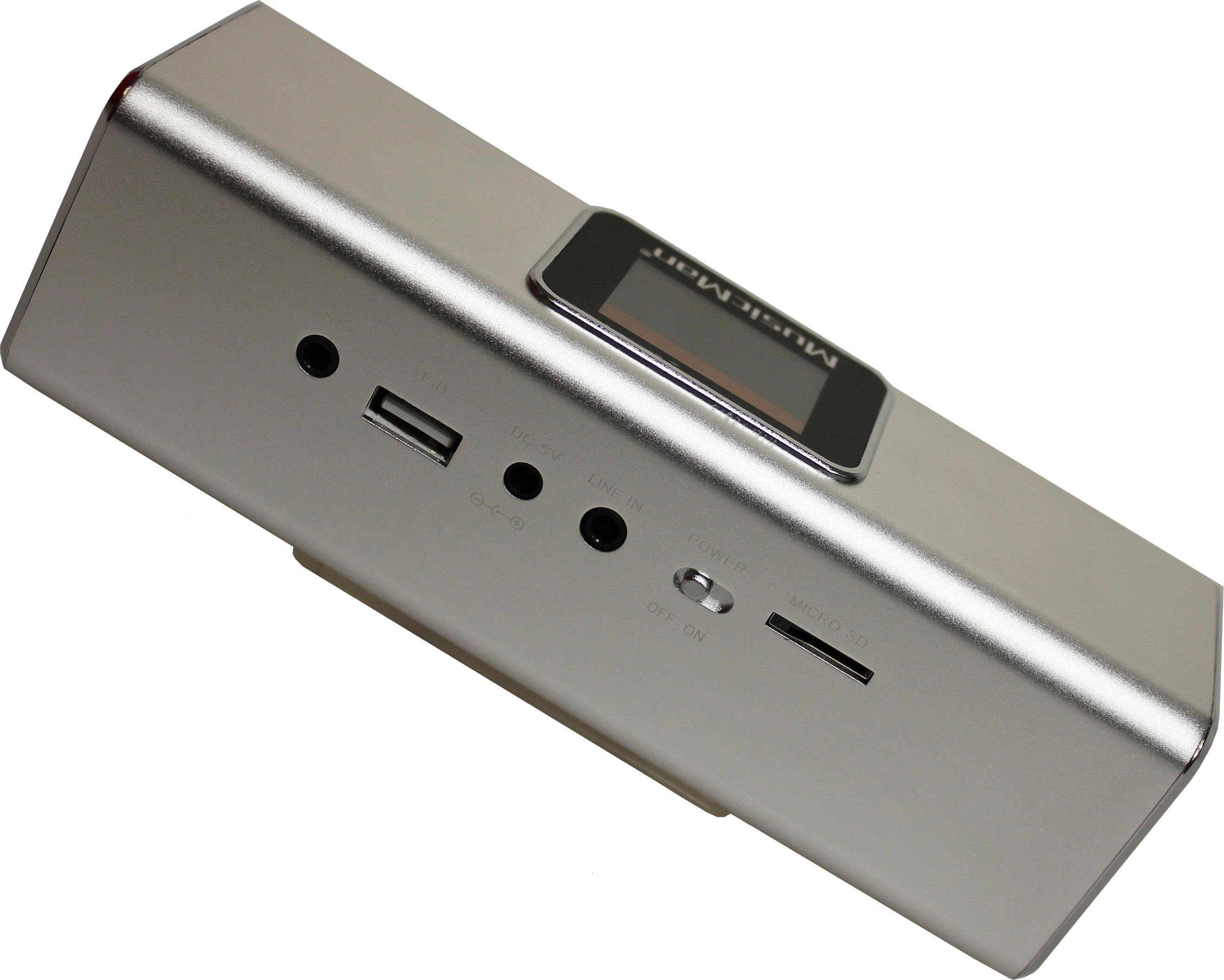 Technaxx MusicMan MA Soundstation Display Portable-Lautsprecher 2.0 silberfarben (6 W)