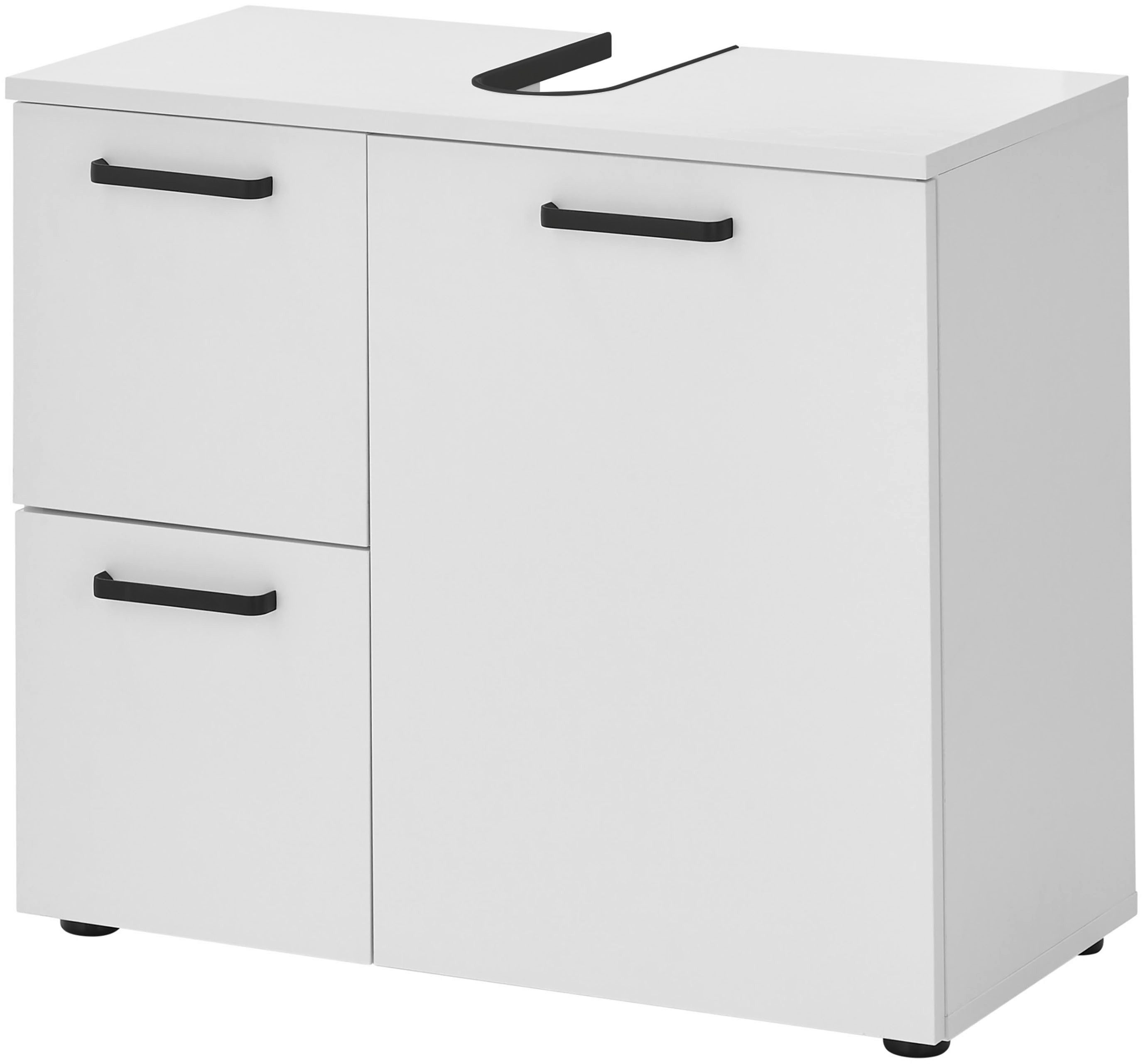 Waschbeckenunterschrank Vanice, Badezimmerschrank B/H/T 70x60x35cm