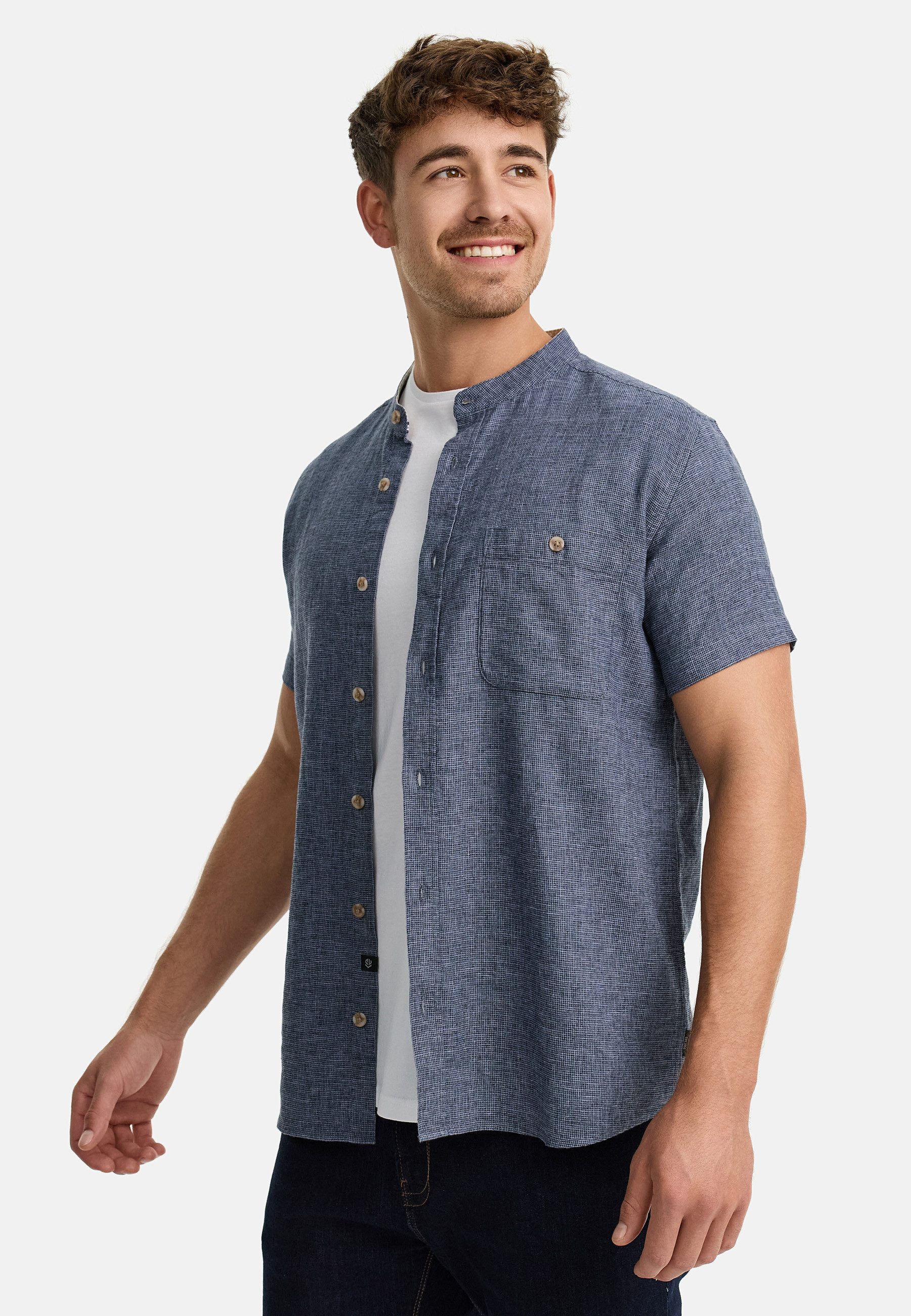 Indicode Kurzarmhemd Herren INHelmer Herrenhemd Kurzarm Kurzarm-Hemd in modernem und lässigem Schnitt