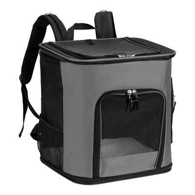 Navaris Tiertransporttasche Rucksack für Hund Katze - Hunderucksack Katzenrucksack mit Bauchgurt