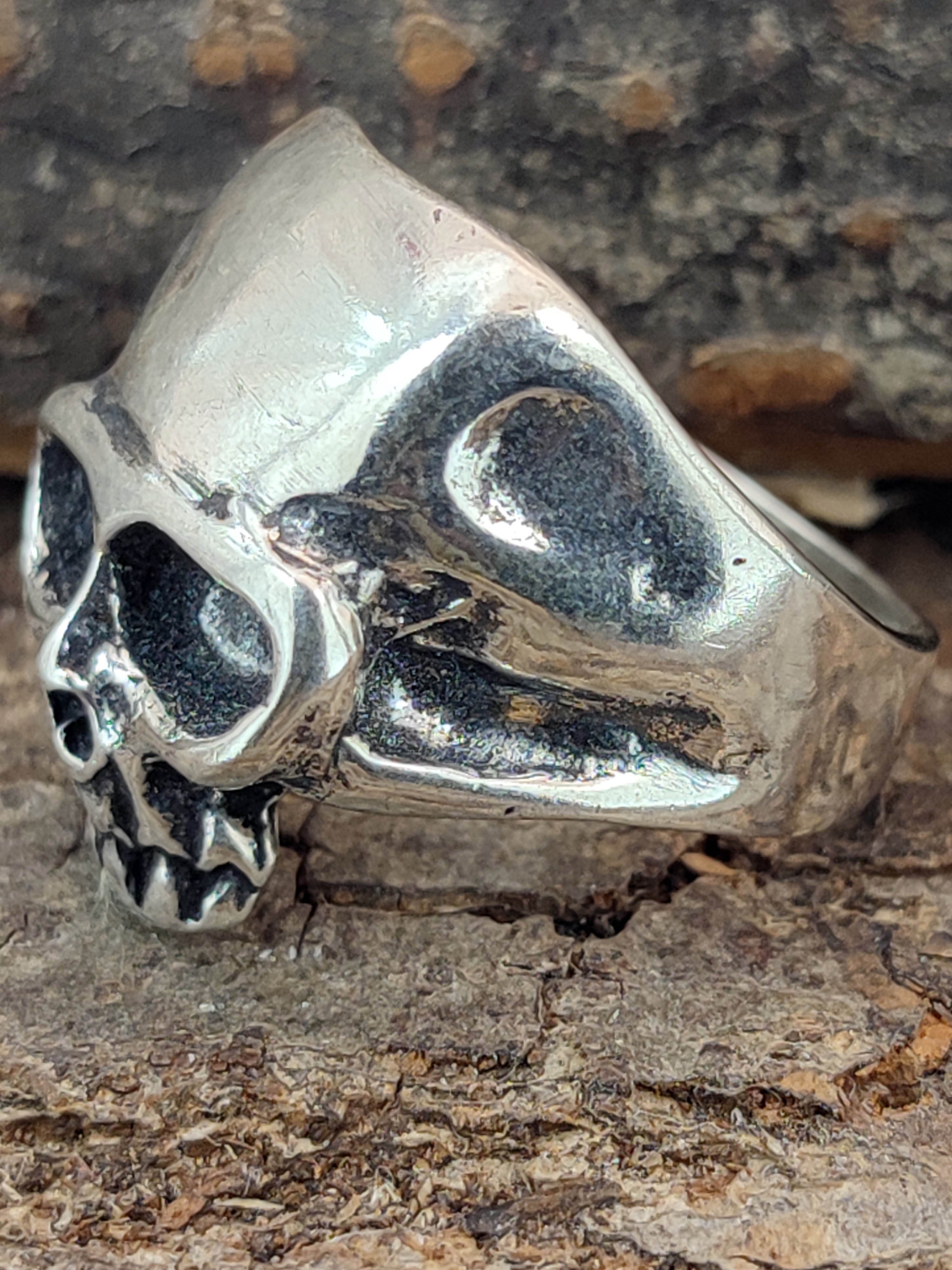 Leather Gr. (tk11) Ring Silber of Silberring Kiss - 54-76 Totenkopf,