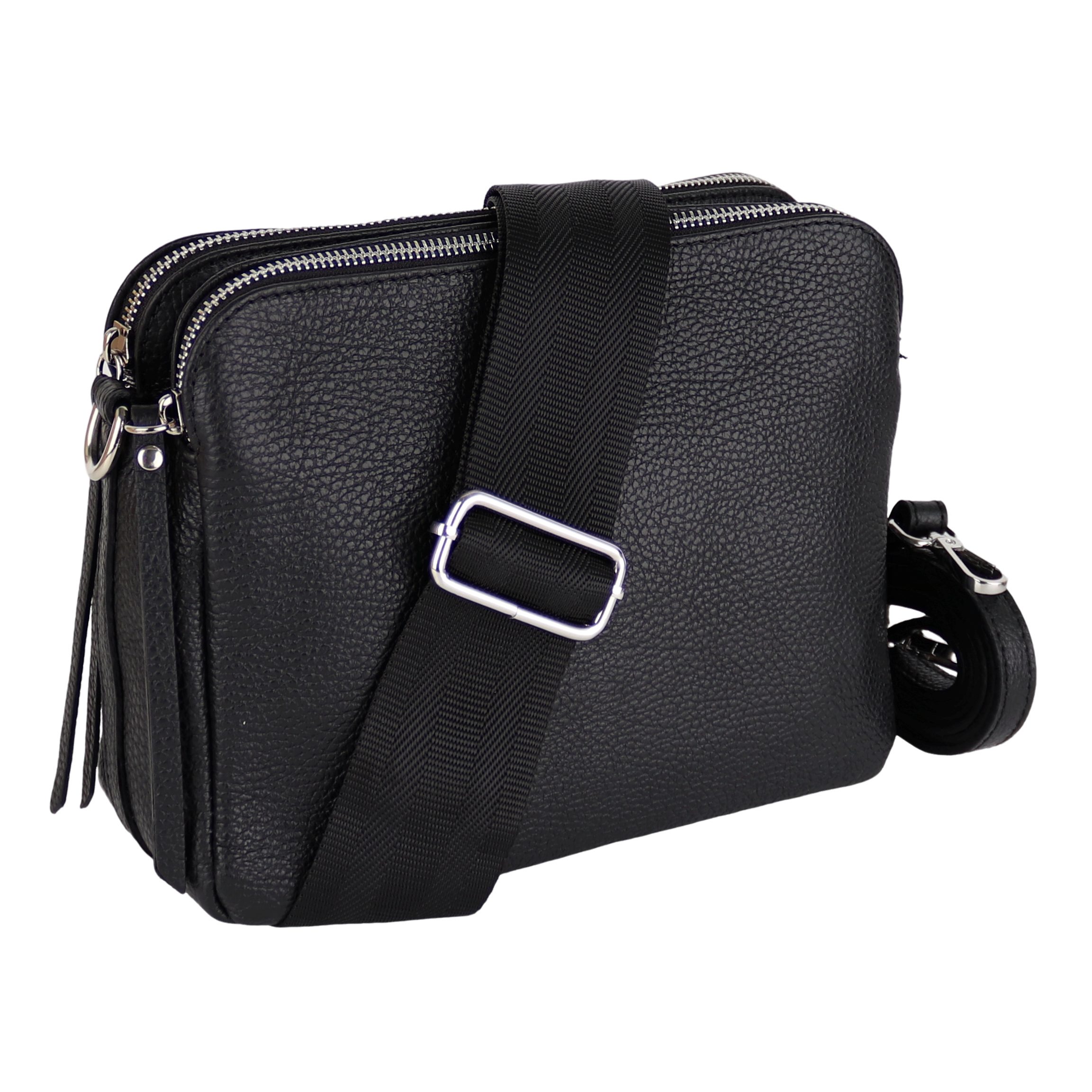 MIRROSI Schultertasche aus Echtleder, hergestellt in Italien, mit 2 Riemen (ca.24x18x9cm), Umhängetasche, Crossbody Bag, verstellbaren Schulterriemen. Reduzierter Preis € 79,95. Unverbindliche Preisempfehlung € 99,95, (€ 79,95 pro 1 Stk)