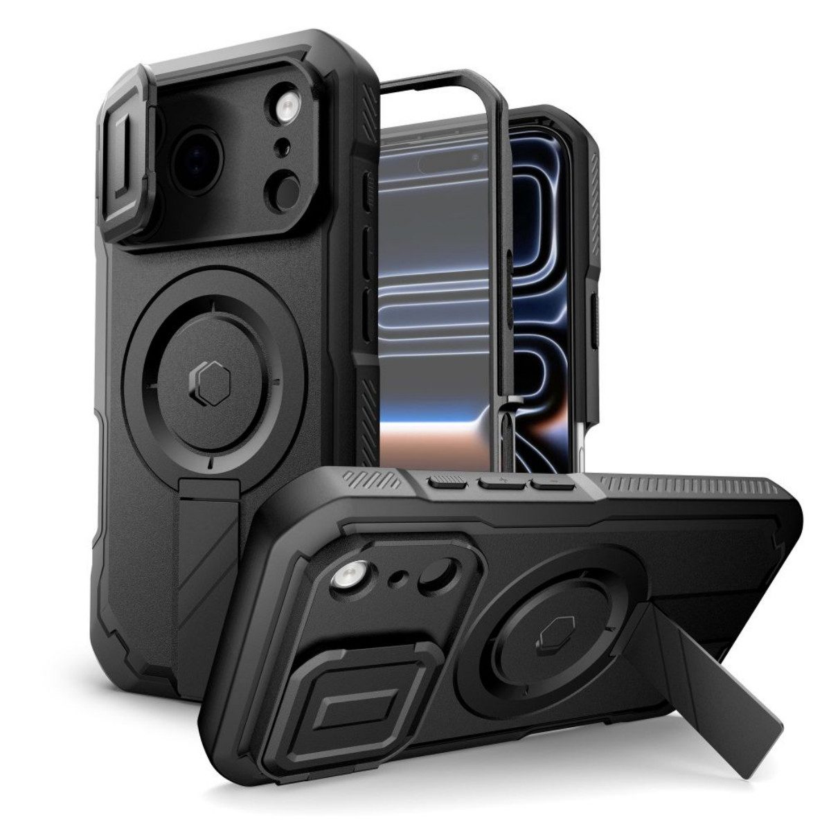 TECH PROTECT Handyhülle Kevlar Case mit Magnetfunktion Kompatibel mit iPhone 17 Pro 6,3, Strukturierter Kevlar Look mit integrierter Magnetfunktion für Alltag