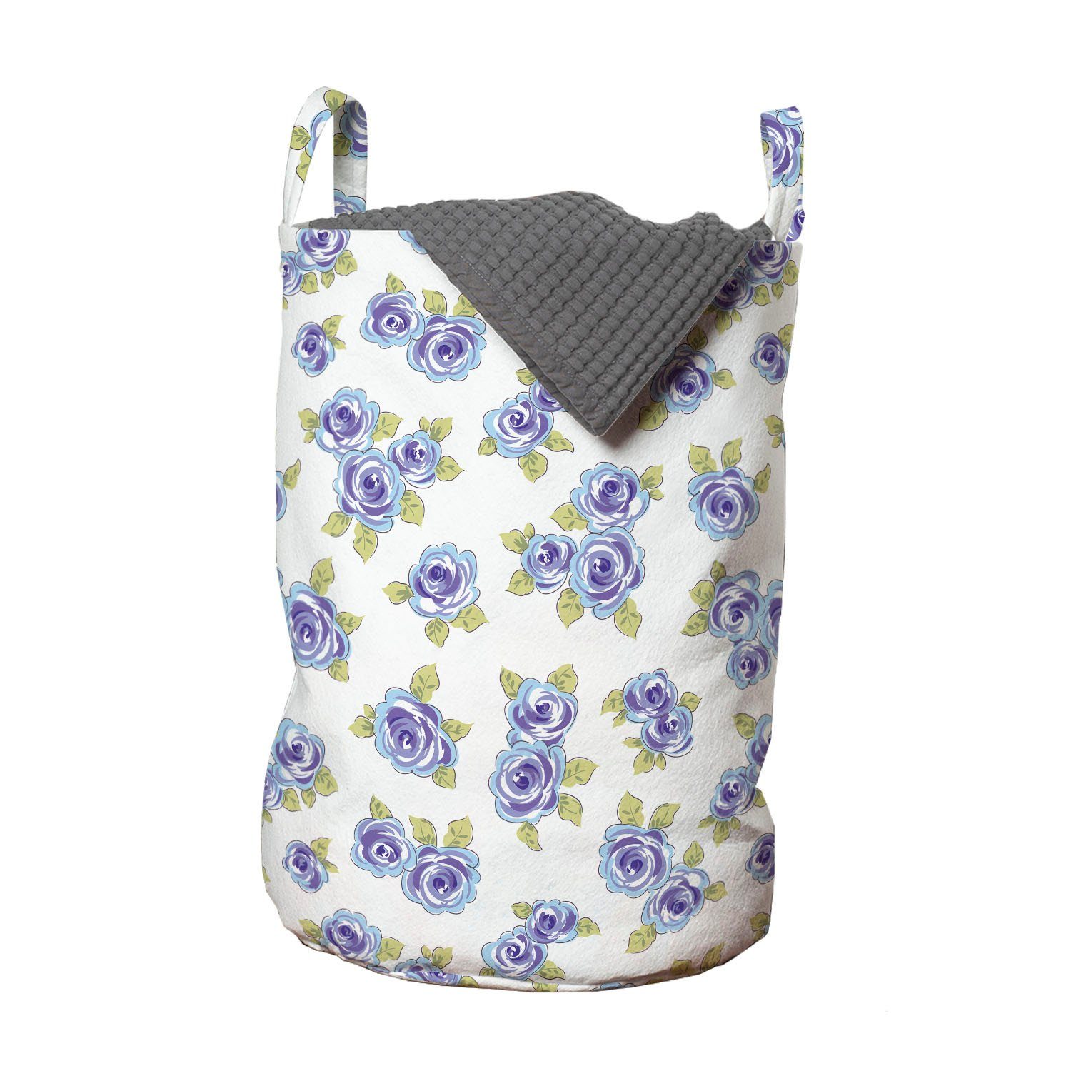 Abakuhaus Wäschesäckchen Wäschekorb mit Griffen Kordelzugverschluss für Waschsalons, Blumen Empfindliche Blumen-Kunst